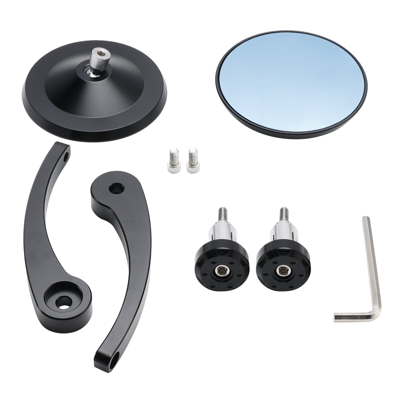 Paire Moto Round 7/8" Rétroviseurs latéraux CNC pour embouts de guidon Bobber Cafe Racer