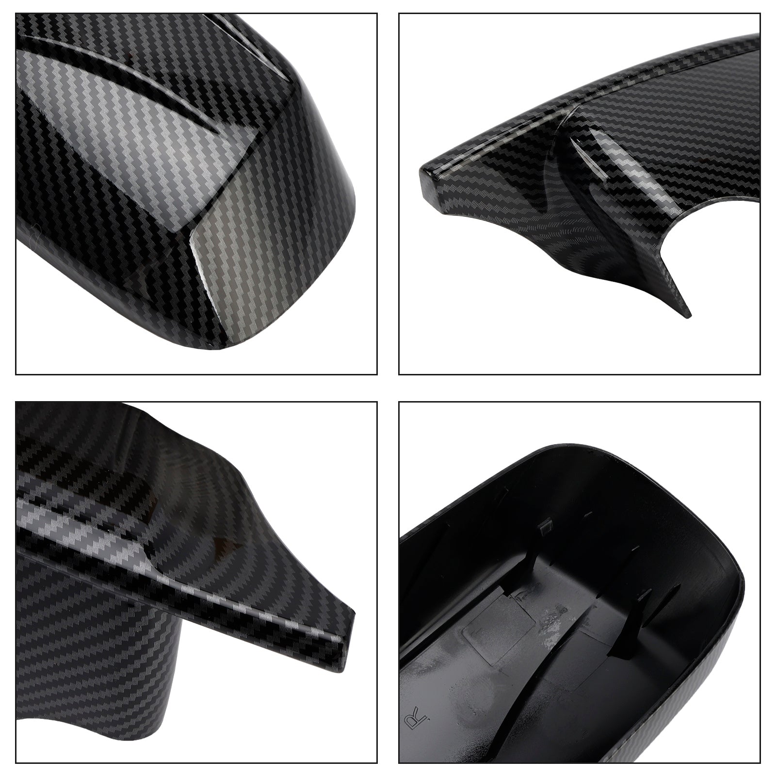 2PCS M Style Wing Car Side Mirror Cover Caps for BMW E46 Sedan E39 4DR 1998-2005