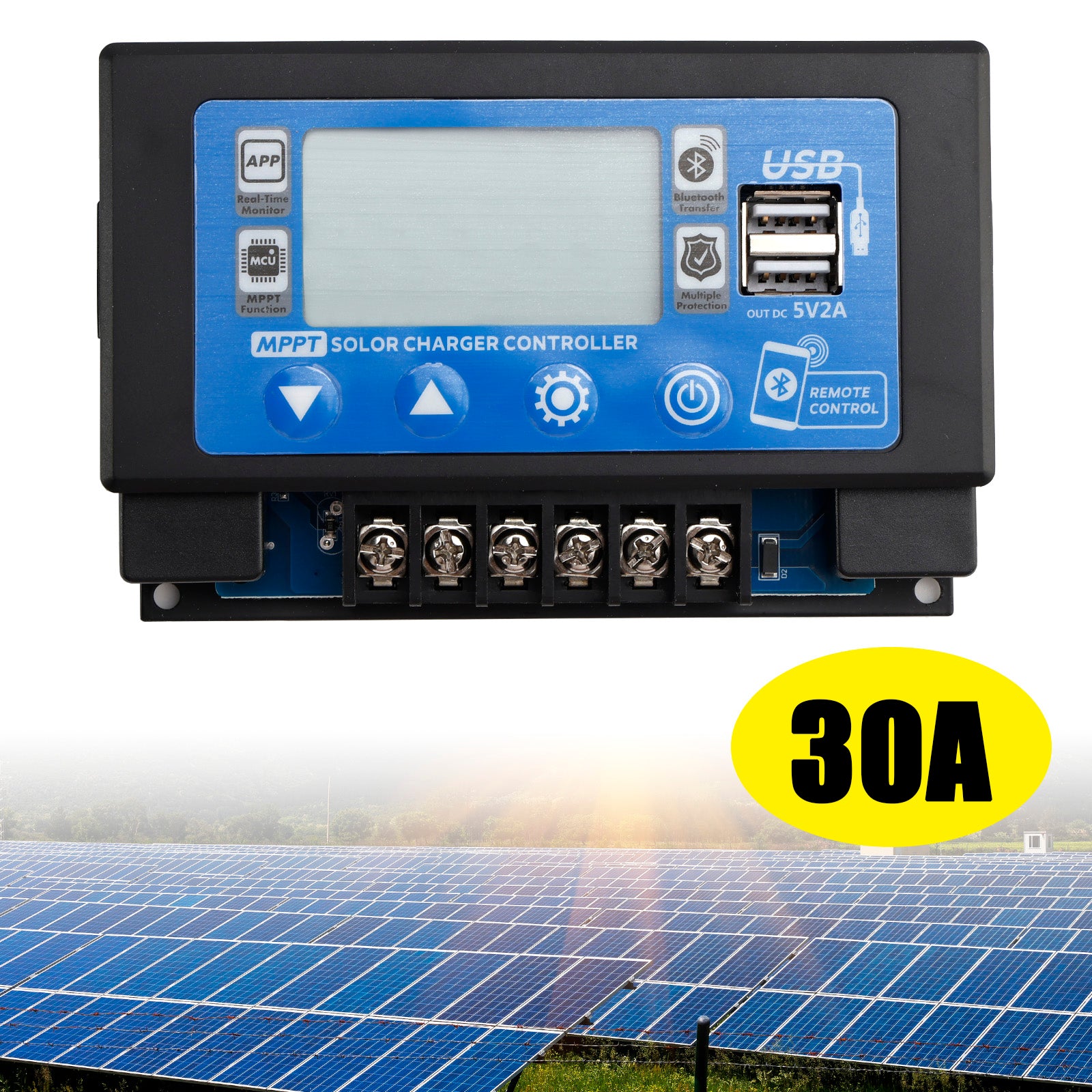 30/60A ingebedde, opklikbare energieopslag, speciale MPPT-zonnecontroller Bluetooth