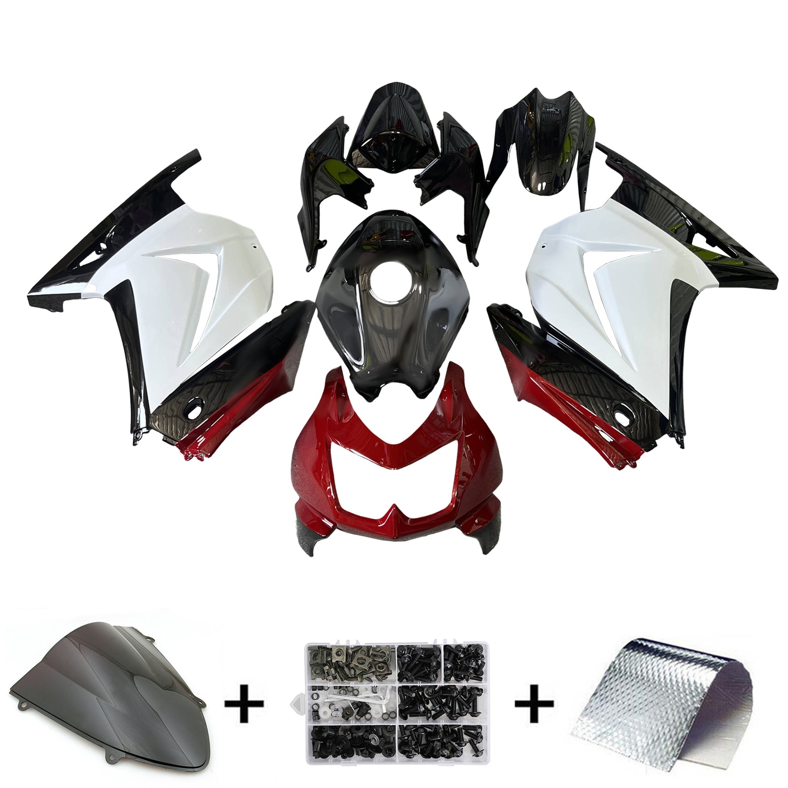 Kit de carénage injection de carrosserie en plastique ABS FAX pour Kawasaki Ex250 Ninja250r 2008-2012