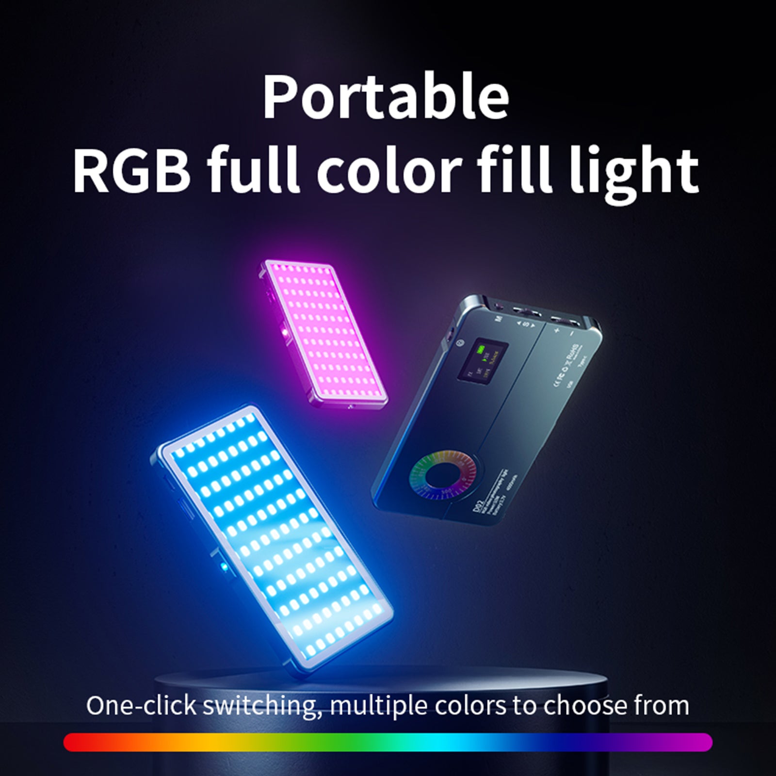 D02 RGB Fill Light Video Camera Mobiltelefon live i full färg LED-fyllningsljus