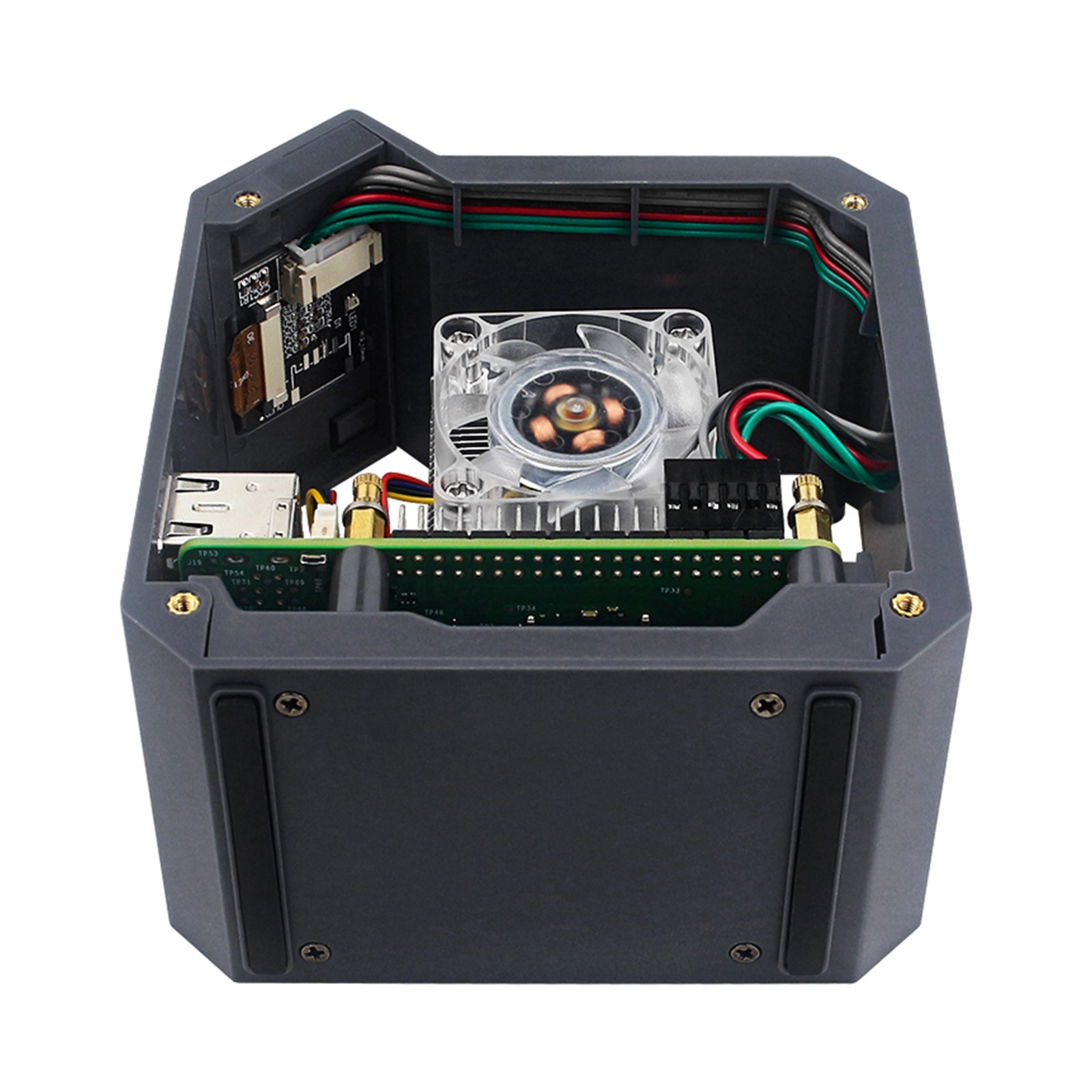 Raspberry Pi 5 Vertikal Tower Fan Set med 0,96 tum OLED SCREEN RADIATOR SCAL