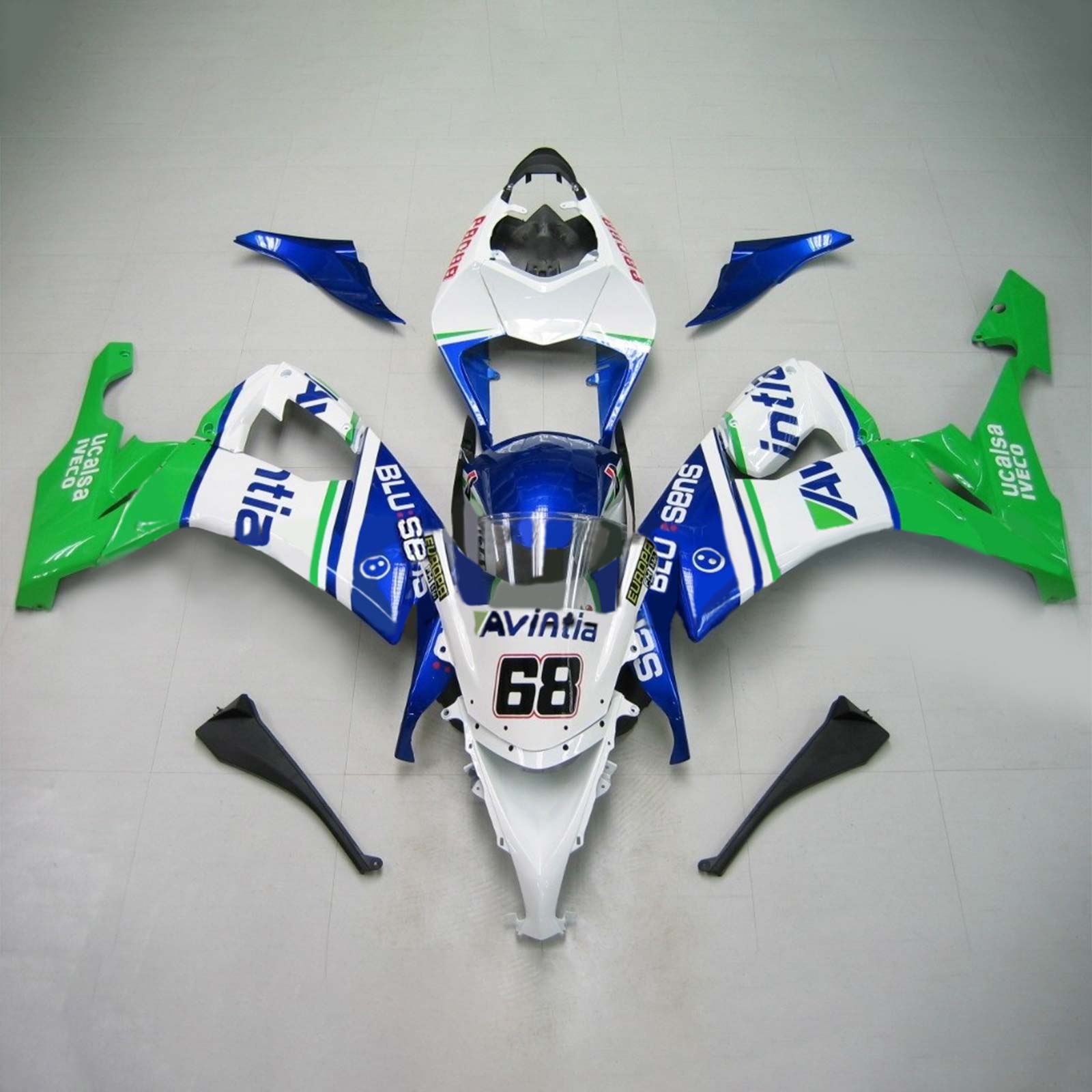 2008-2010 Kawasaki ZX10R Amotopart Injection Fairing Kit Bodywork Plast Abs #116