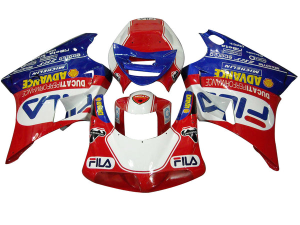 1996-2002 Ducati 996/748 Red White Blue Fila Bodywork Fairing ABS Injection Mold 4# Generic