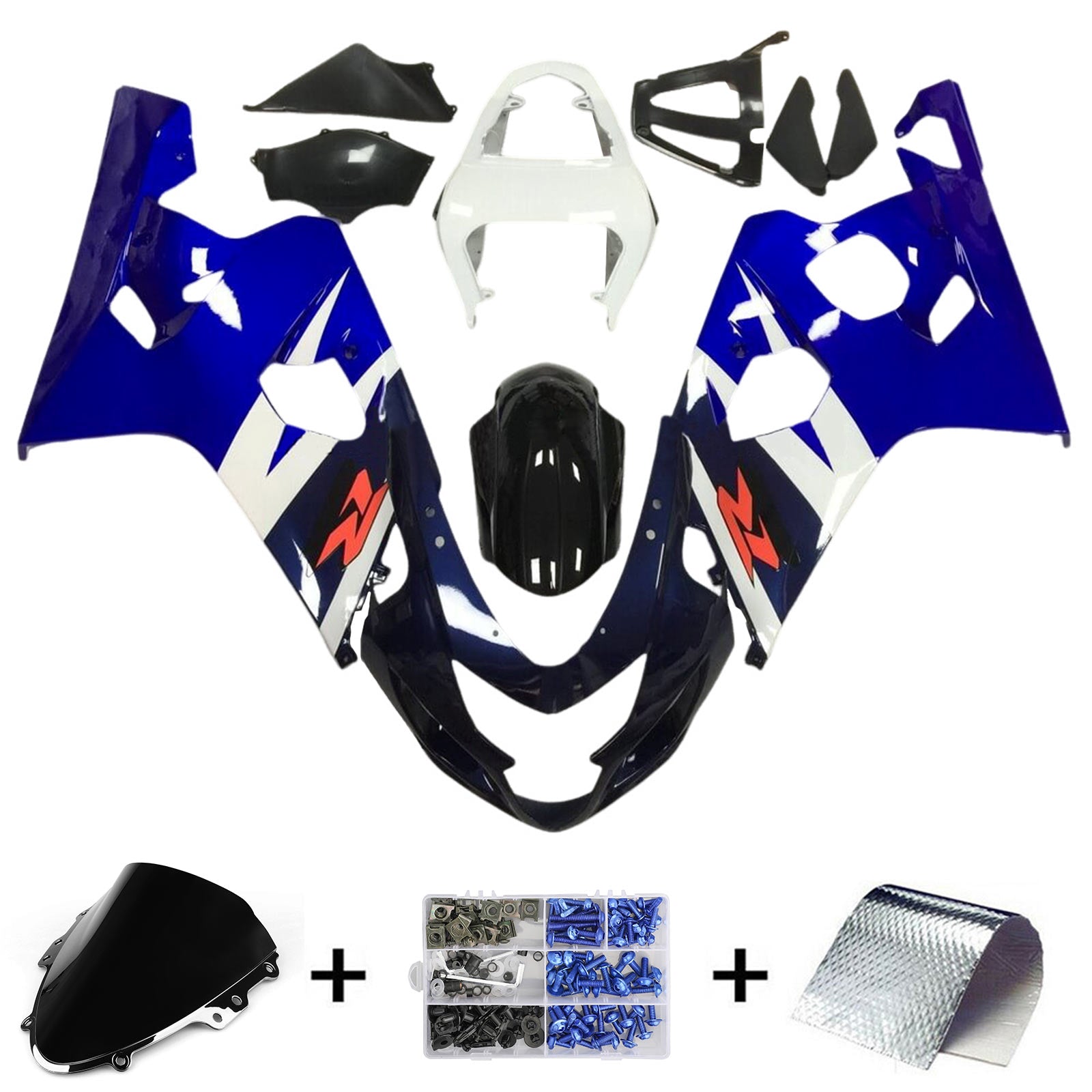 2004-2005 Suzuki GSXR 600/750 K4 Injektionsmässa Kit Bodywork Plastic ABS