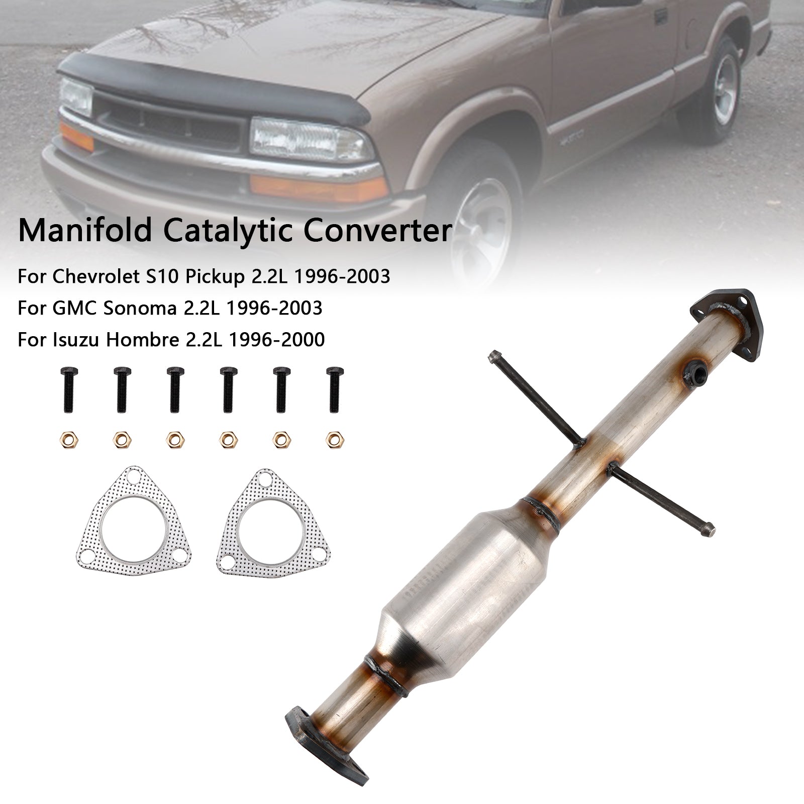 Convertisseur catalytique de collecteur arrière pour Chevy S10 GMC Sonoma 1996-2003 2,2 l