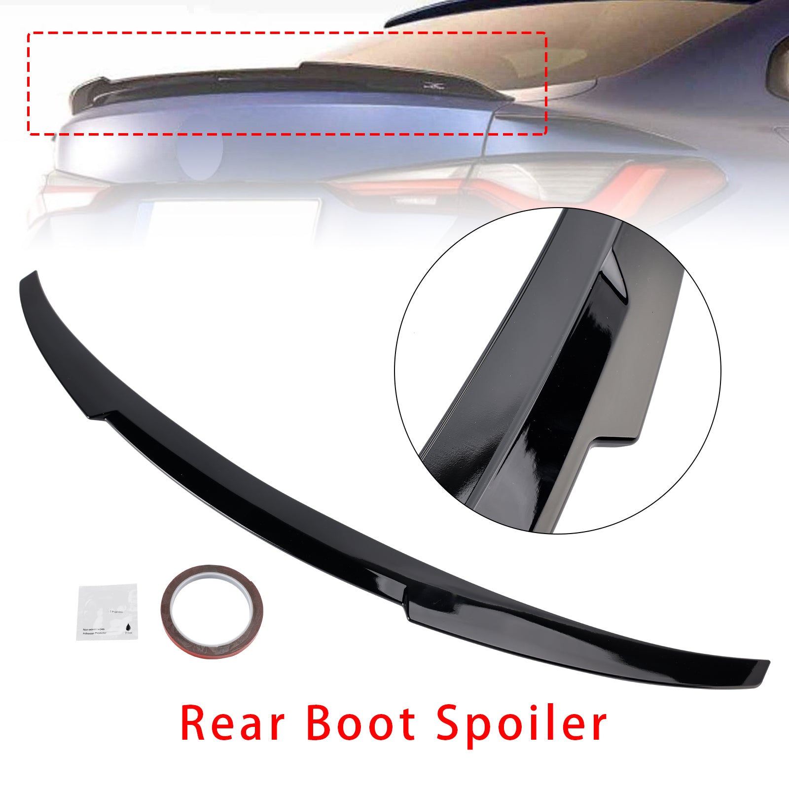 Gloss Black Rear Boot Spoiler For BMW 4 Series G26 Gran Coupe 21-25 M4 Style