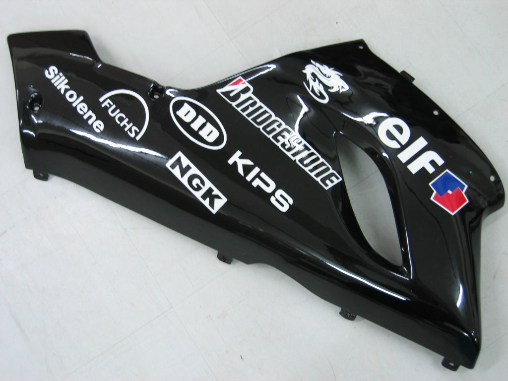 2005-2006 Kawasaki ZX6R 636 Fairings Black n ° 14 ZX6R RACING Générique