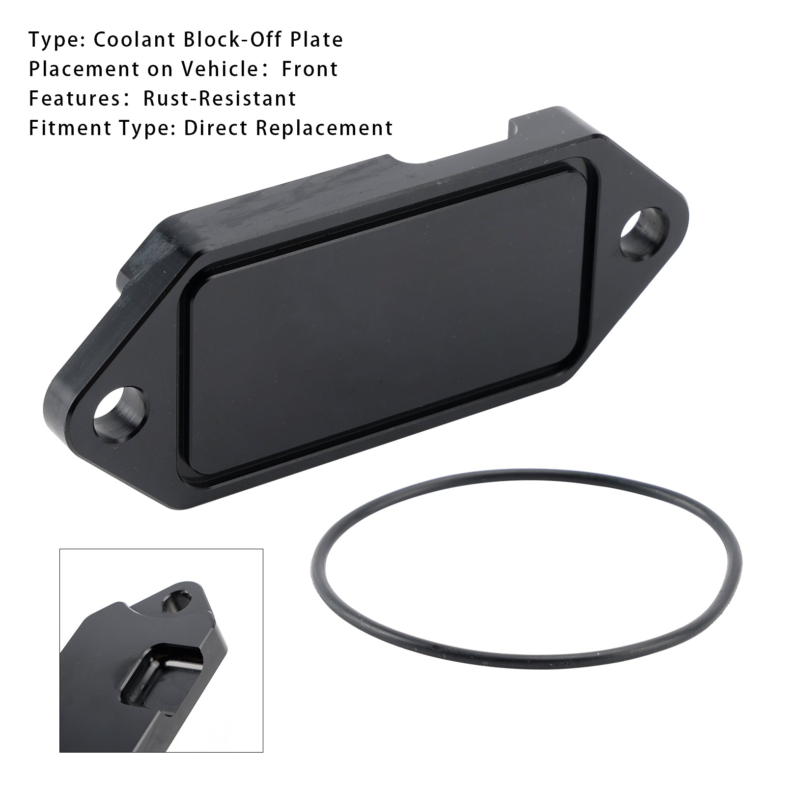 Kylvätska block-off platta med O-ringtätning DP0402 för Chevy GMC 6.6L Duramax 2001-2017