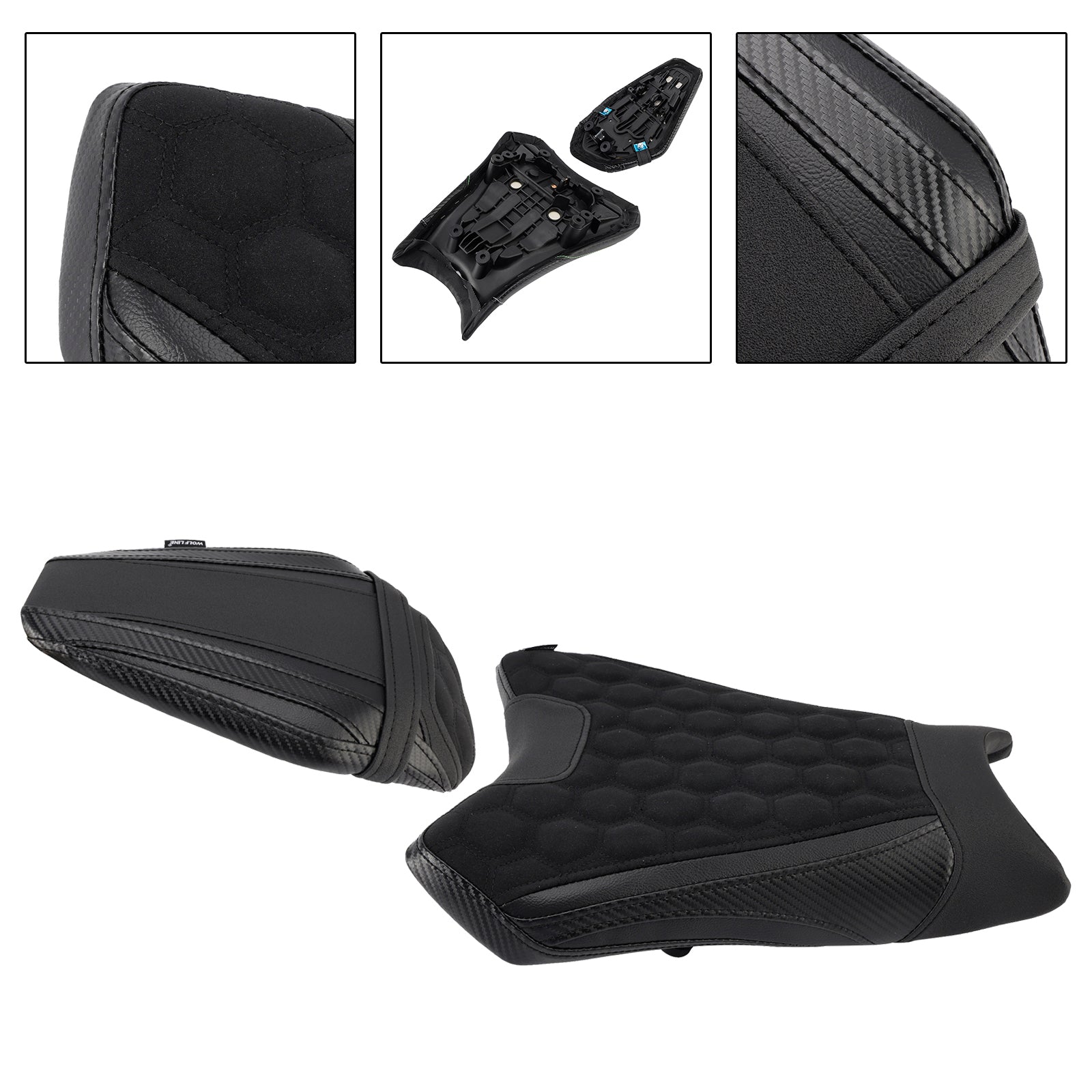 Front&Rear Raider Passenger Cushion Kit Black1 For Bmw R1300Gs R 1300 Gs 24-25