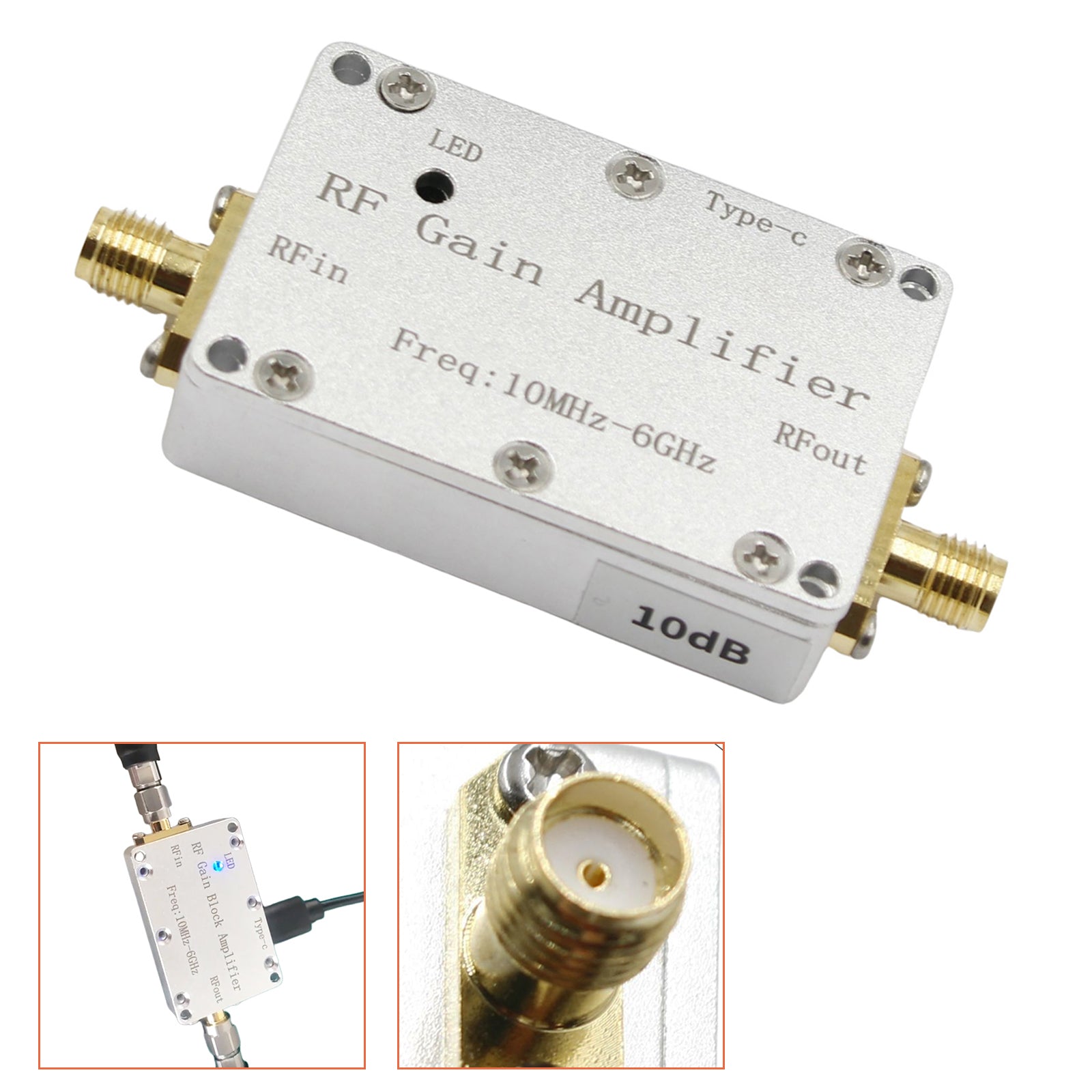 Amplificateur RF 10m-6GHz 10 dB 20db 30 dB 40 dB High gain Driver Receiving Amplificateur