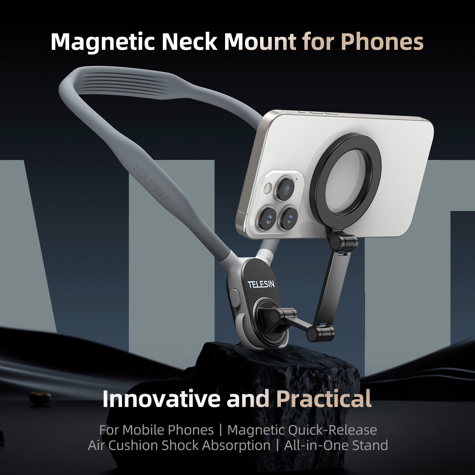 Magsafe mobiele telefoon magnetische nekhalterbeugel Quick Release schokabsorptie
