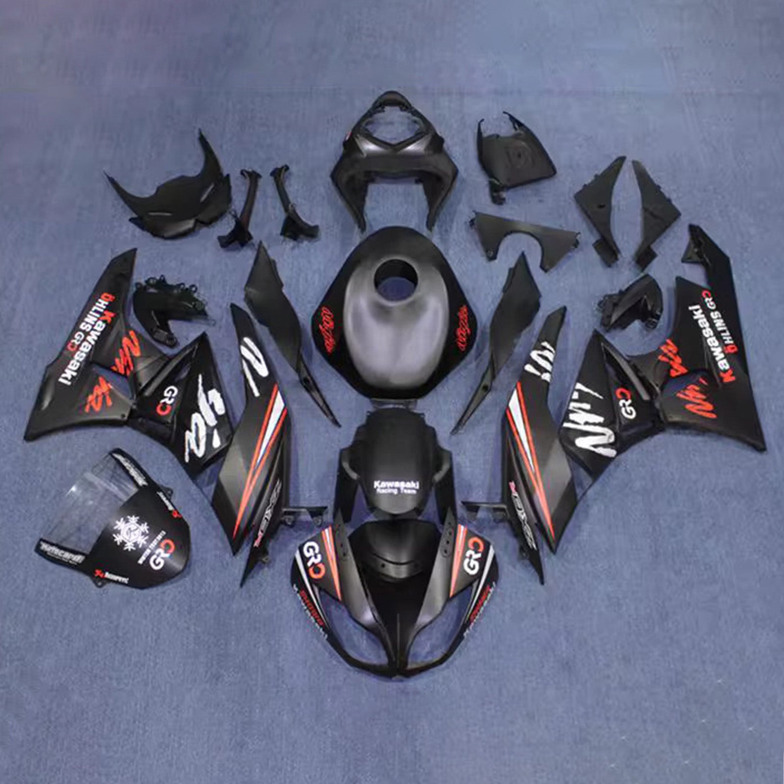 Kit carena iniezione carrozzeria in plastica ABS adatta per Kawasaki ZX6R 636 2009-2012
