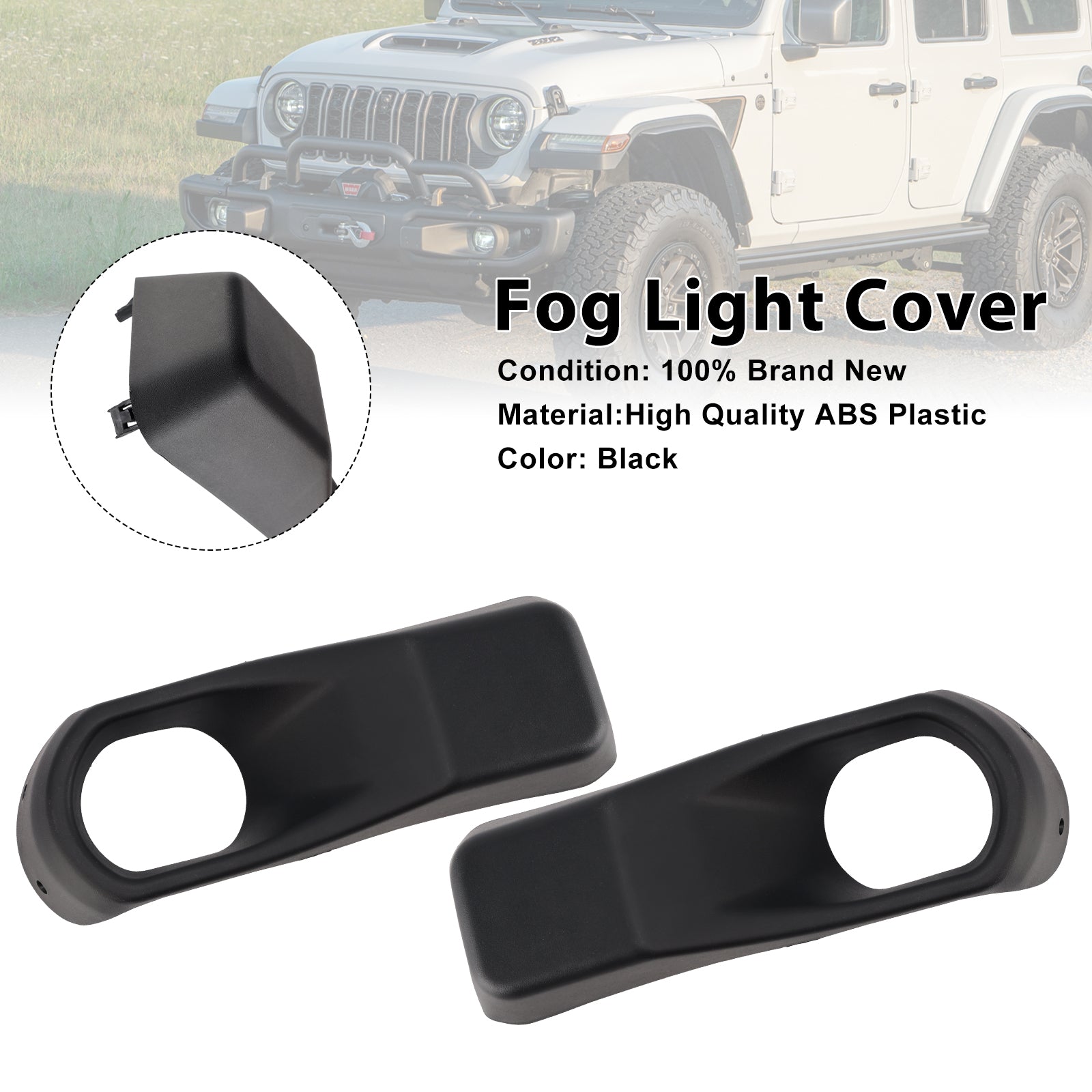 2018-2025 Jeep Wrangler JL Gladiator Pair Fog Light Trim 68295558aa