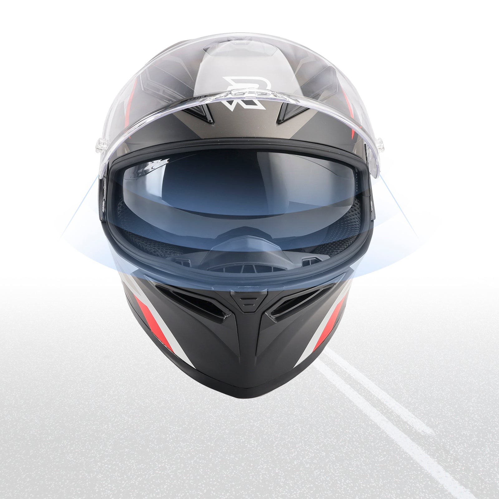 DOT Motorcycle Helmet Adult Street Full Face Red Black