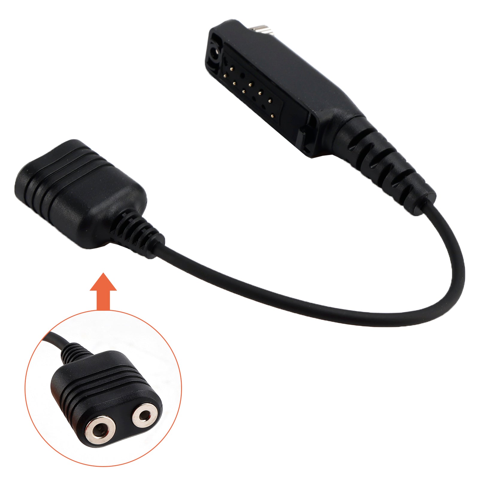 K Interface 2Pin Headset Port Converter Cable for Sepura STP8000 STP8030 STP8035
