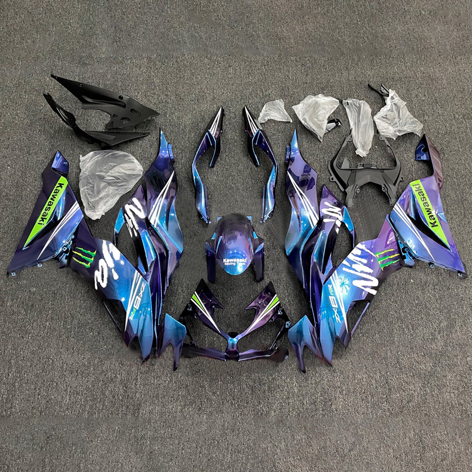Injection Fairing Kit Bodywork Plastic ABS fit For Kawasaki ZX6R 2019-2023