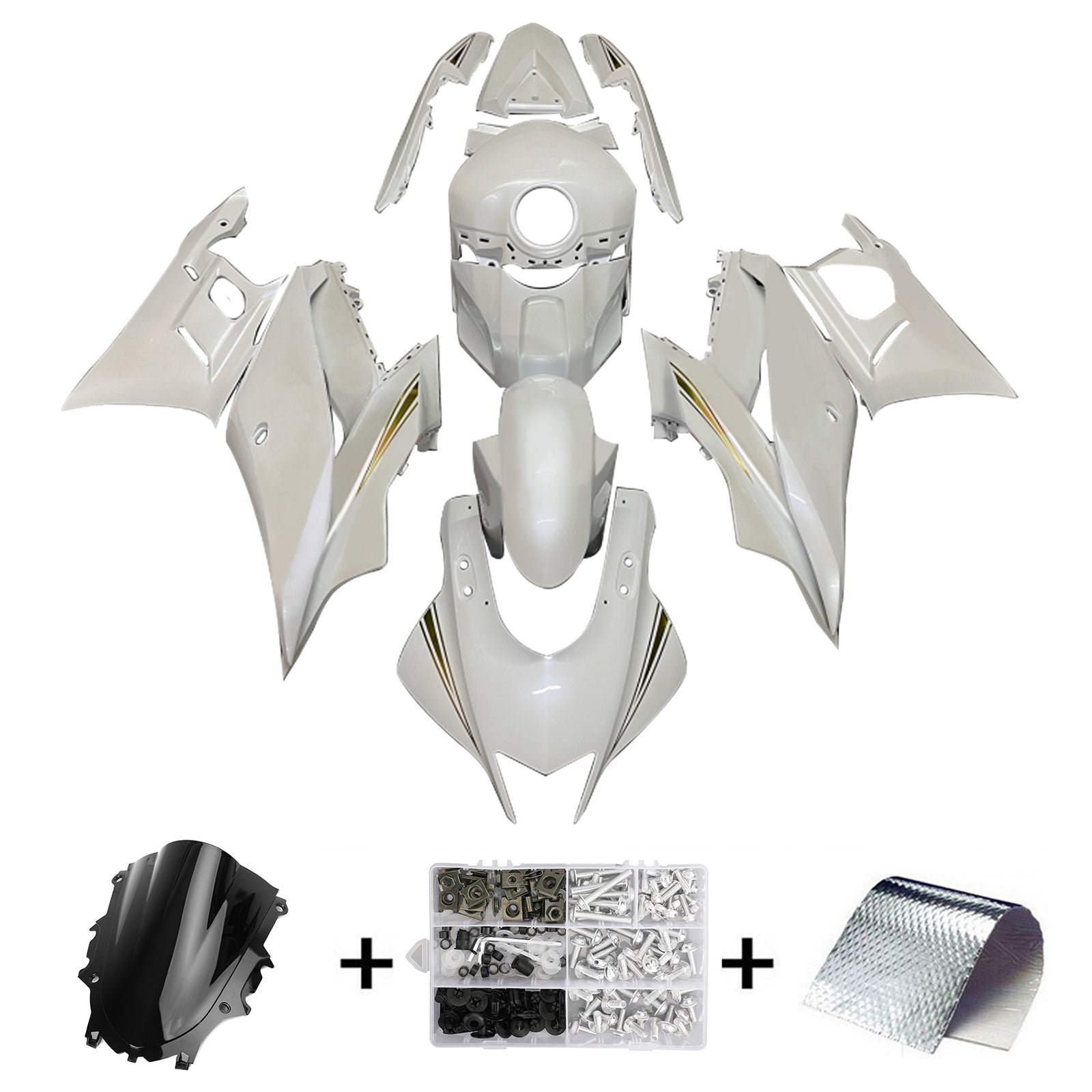 2022-2023 YAMAHA YZF-R3 R25 injektionsmässa kit Bodywork Plastic ABS