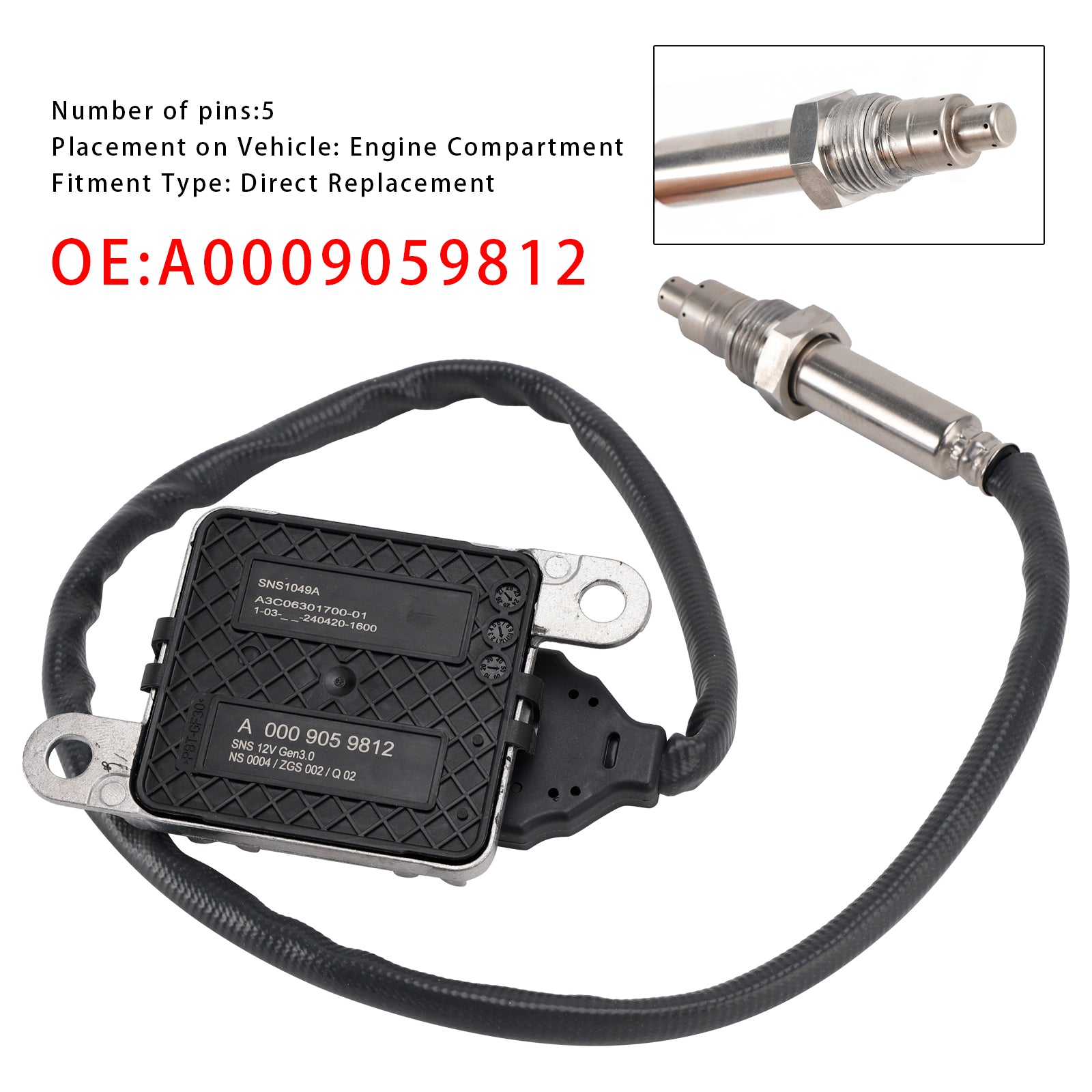 Nox Nitrogen Oxide Sensor Fit For Mercedes-Benz Sprinter 3.5T 3T 4T B910 A0009059812