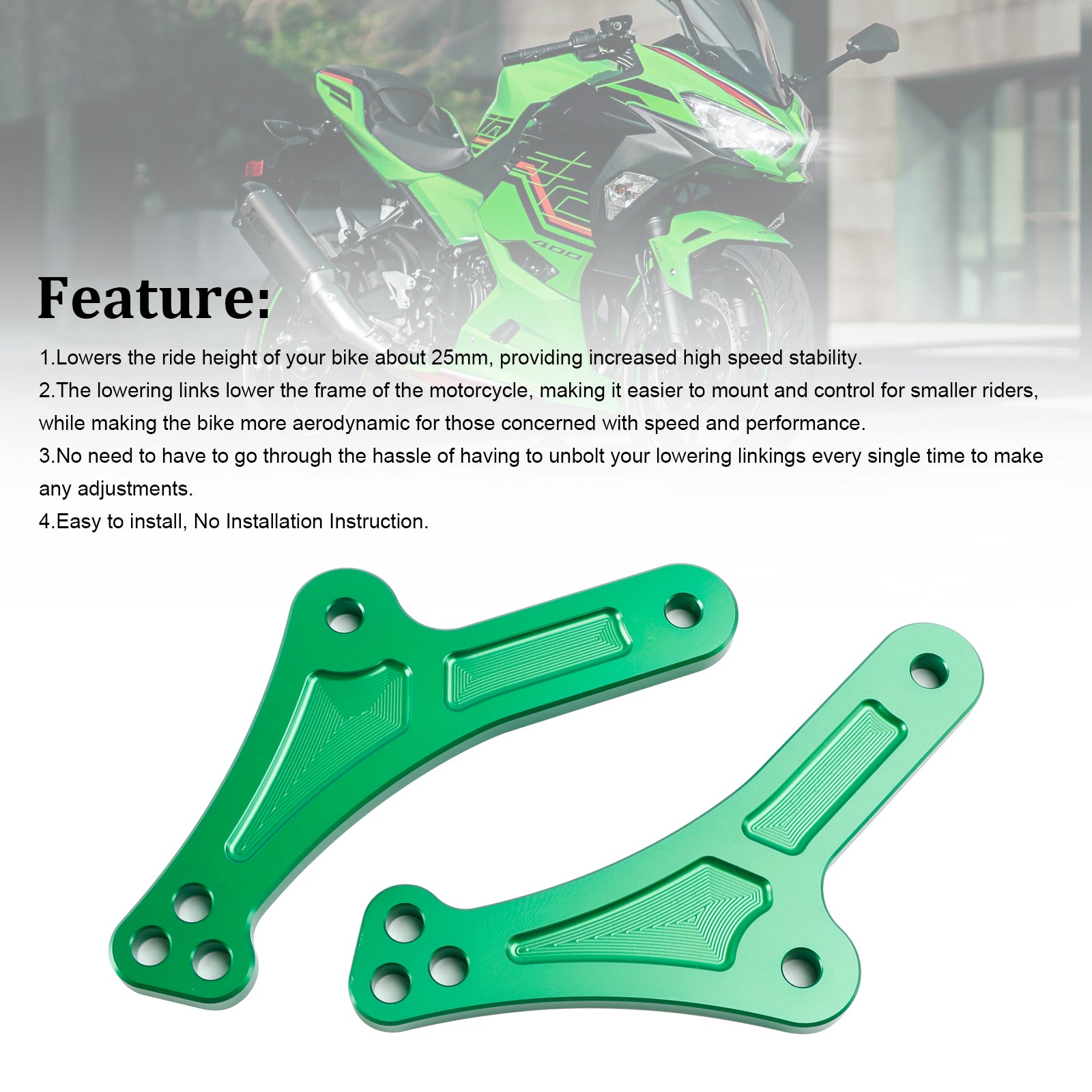 2023-2024 KAWASAKI ZX-25R ZX-4R Justerbara lägre upphängningslänkar för