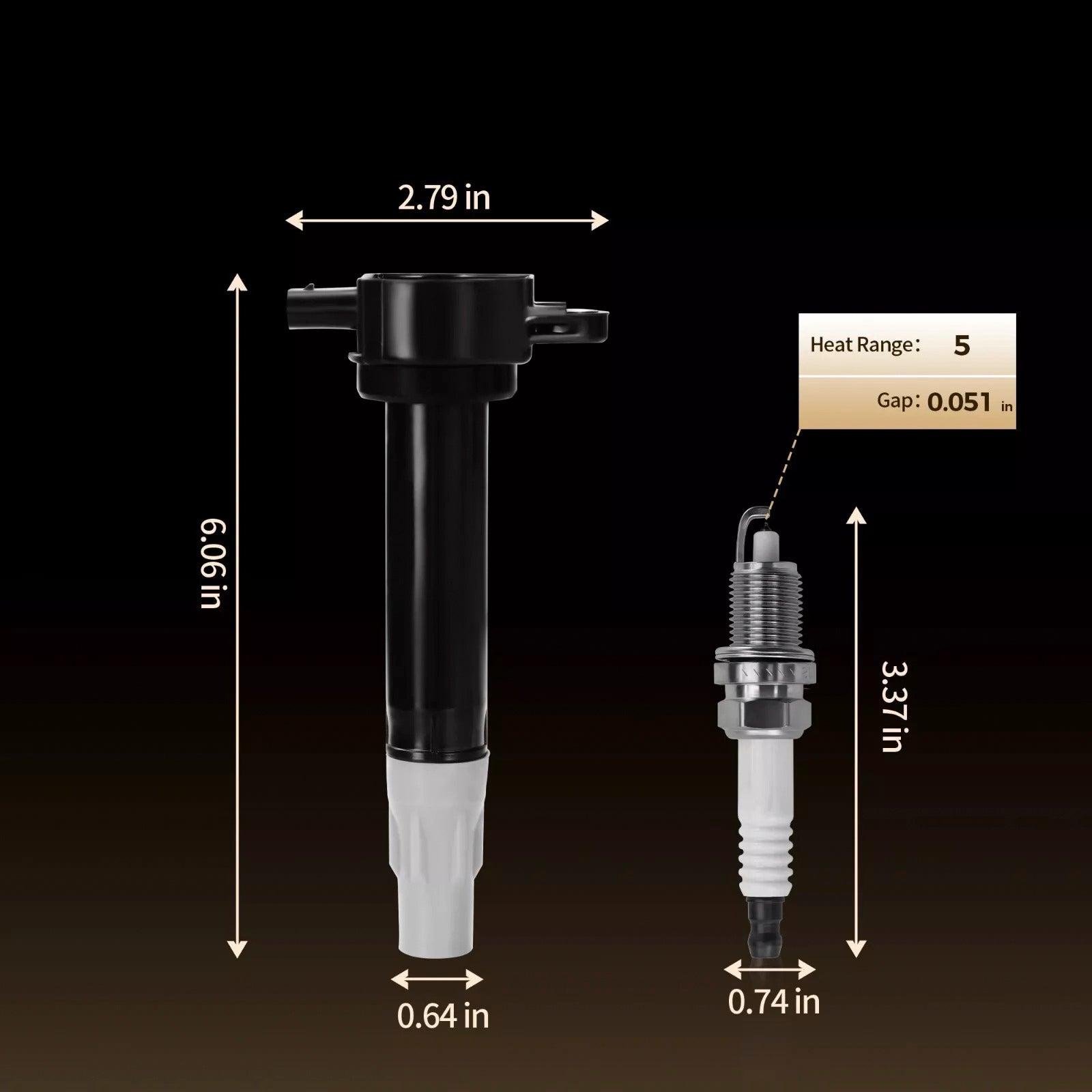 2008-2010 Dodge Avenger V6 2.7L 6 stuks ontstekingsbobines & Bougies UF502 4606869 4606869AA