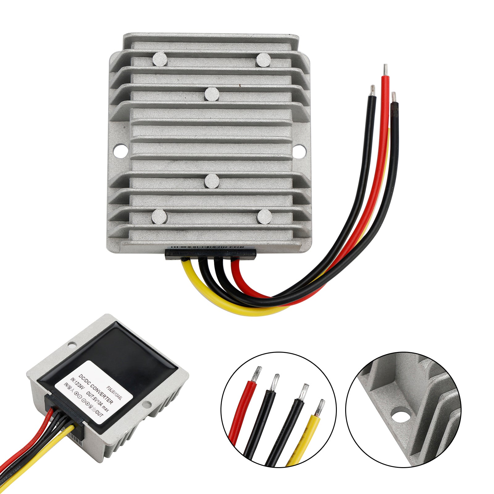 DC 12V/24V à 5V 10A 50W Convertisseur Regulateur d'alimentation Transformateur