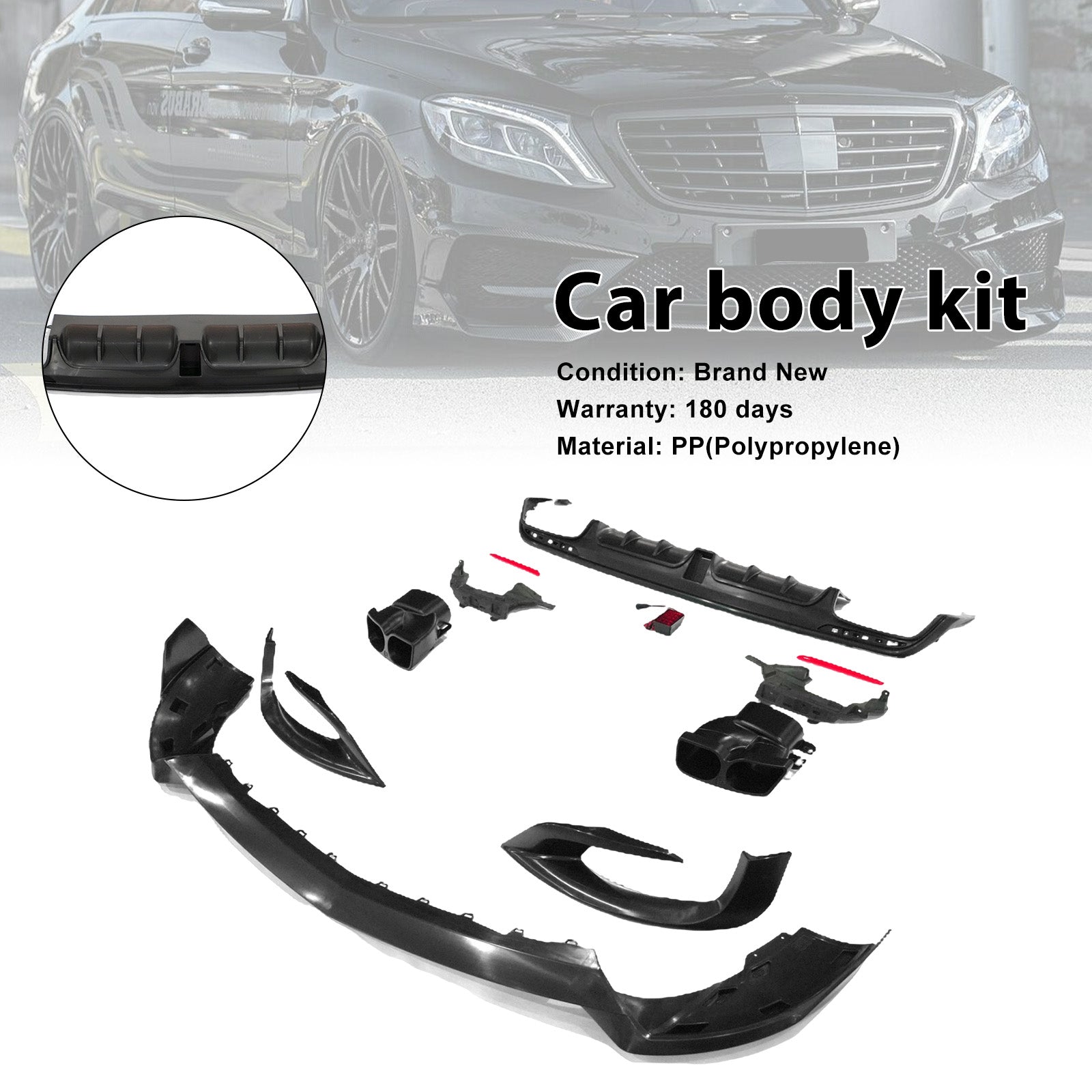 2014-2017 Fit Mercedes Benz S-Class W222 S500 S600 Upgrade B700 Body Kit Bumper
