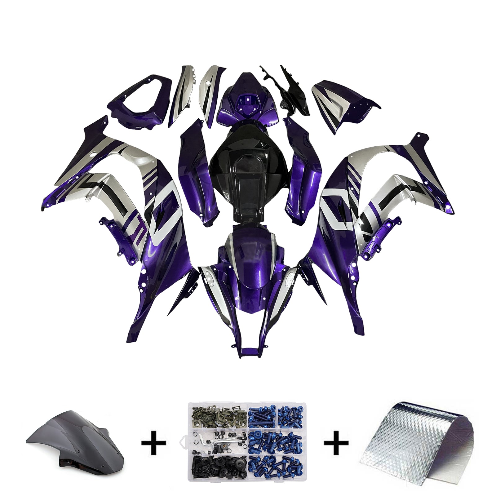 Injeksjon Fairing Kit karosseri plast ABS Fit for Kawasaki ZX10R 2011-2015
