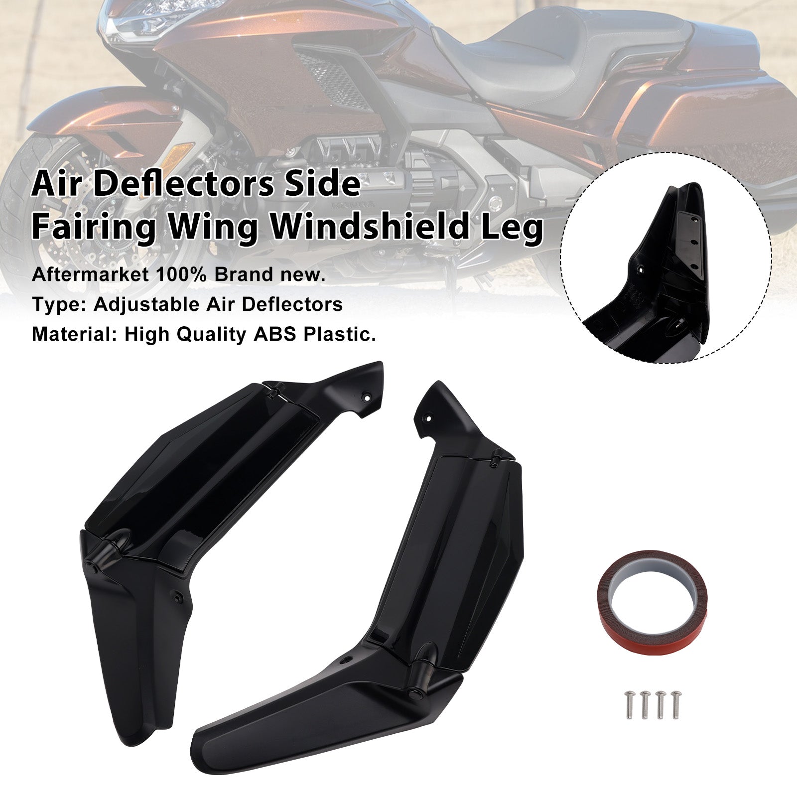 Deflectores de aire carenado lateral ala parabrisas pierna para Honda Goldwing GL1800 18-24