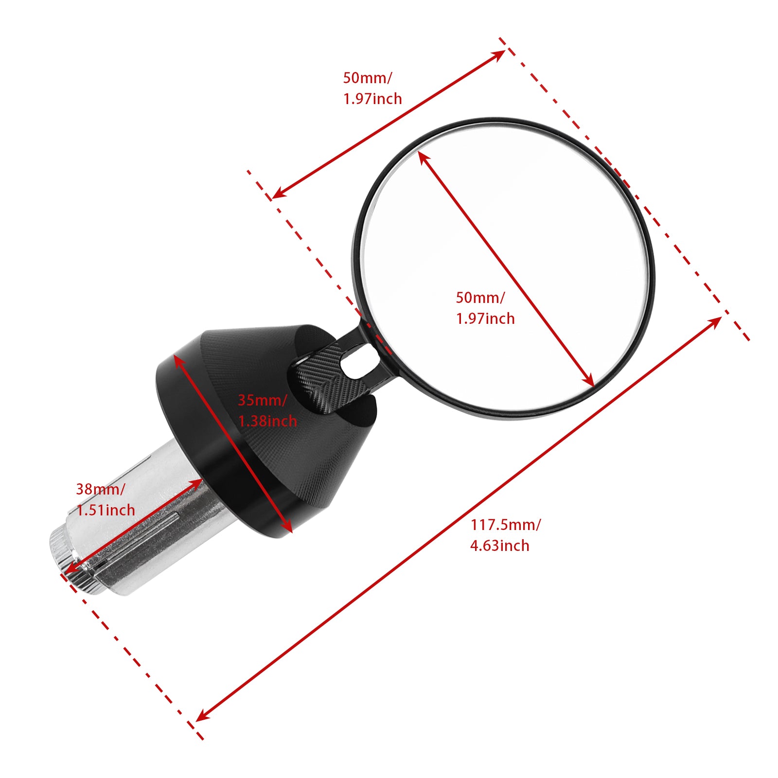 CNC ?50mm Mini Handlebar End Mirror Set For Vespa Sprint Primavera 50 125 150