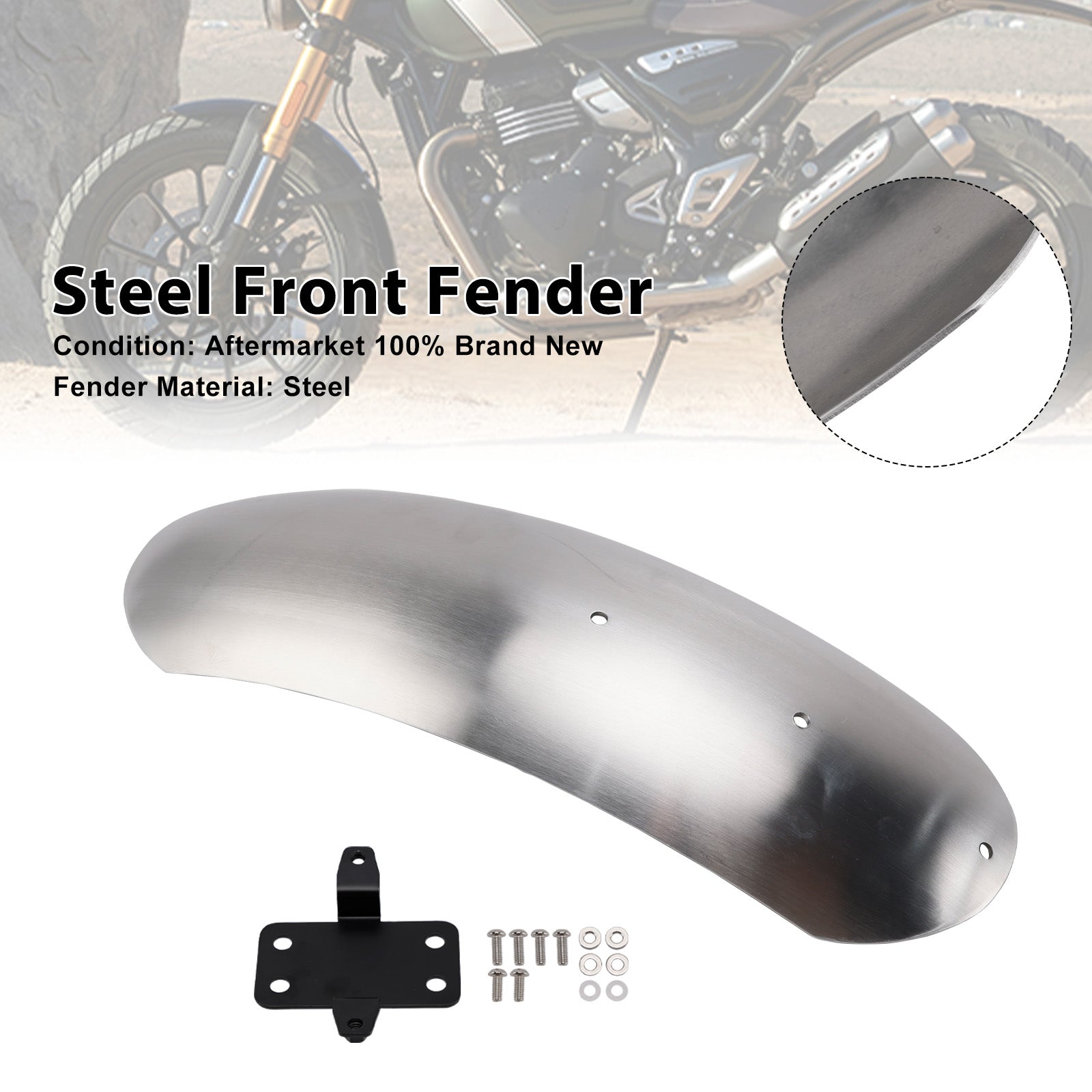 2023-2025 Scrambler 400X stalen voorspatbordspatbord