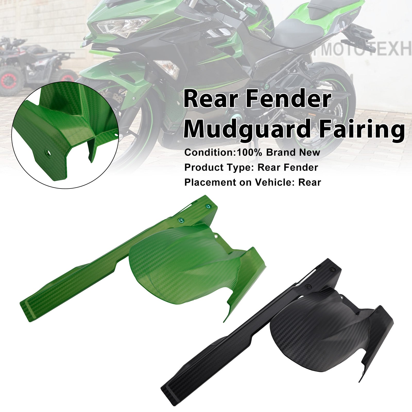 2018-2024 For Kawasaki Ninja 400 / Z400 Rear Fender Fairing