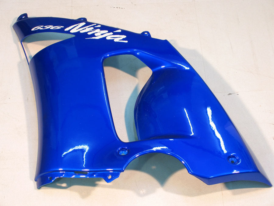 2005-2006 Kawasaki ZX6R 636 Amotopart stroomlijnkappen blauw zwart Ninja Racing douanekuip