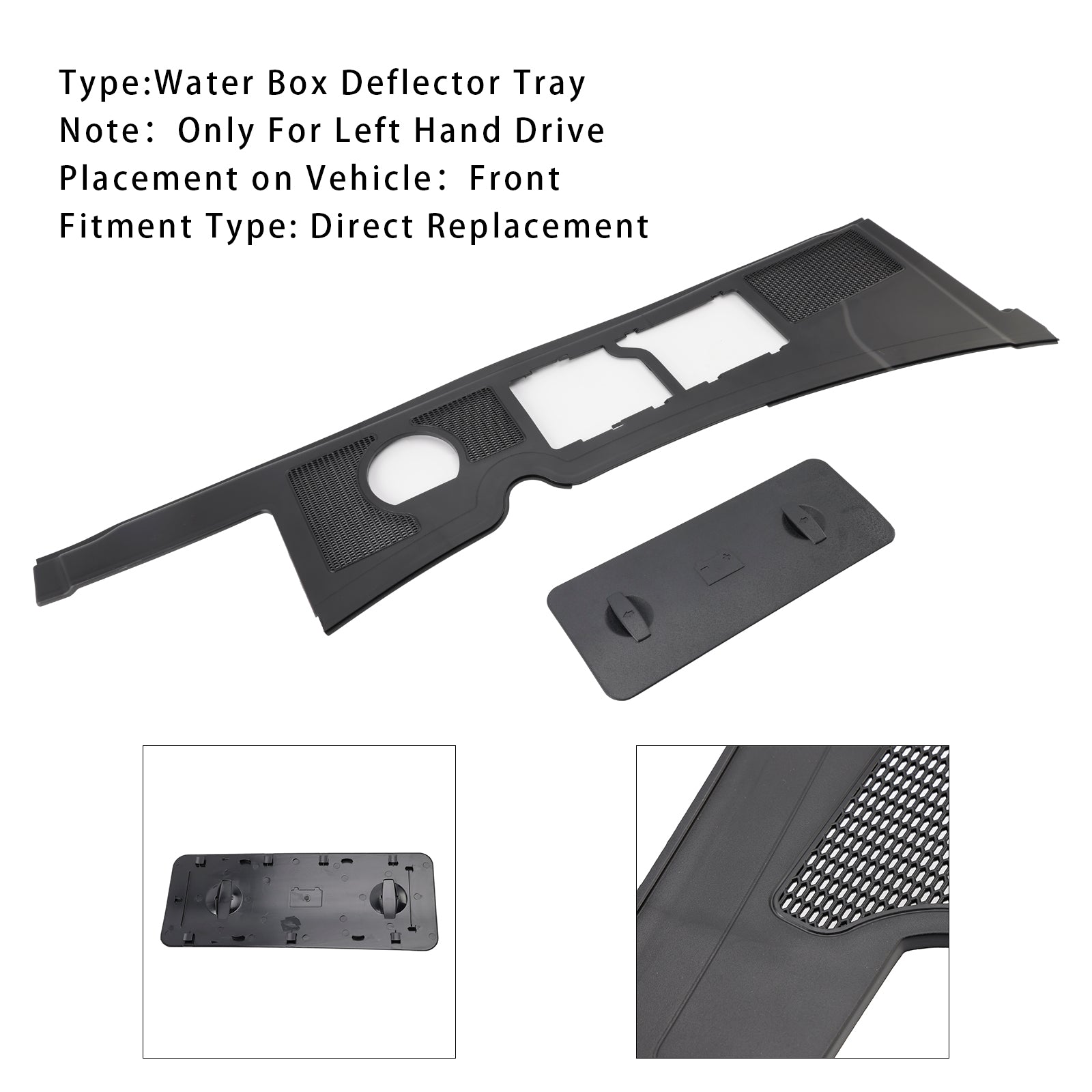 Bandeja defletora para caixa d'água & Tampa da bateria 8E1819447 para Audi A4 B6 B7 02-2007 (lado esquerdo)