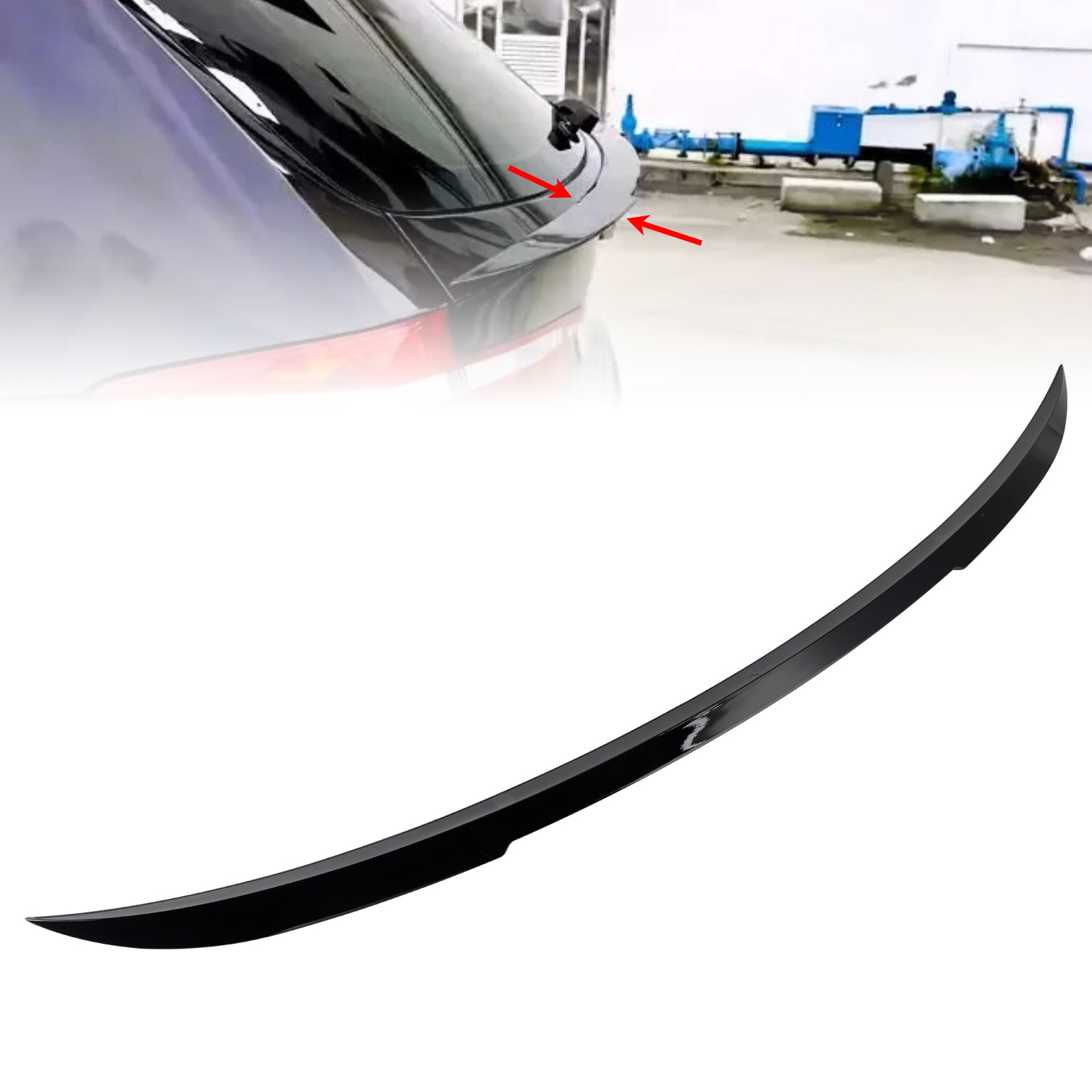 Gloss Black Rear Mid Boot Spoiler For BMW X3 F25 2010-2018