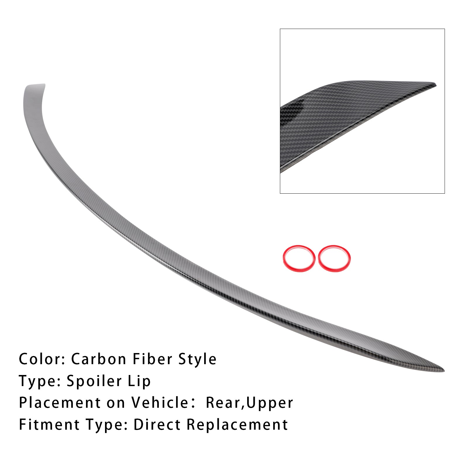 2022-2024 Benz W206 C63S Style Carbon Fiber Look Rear Trunk Spoiler Wing