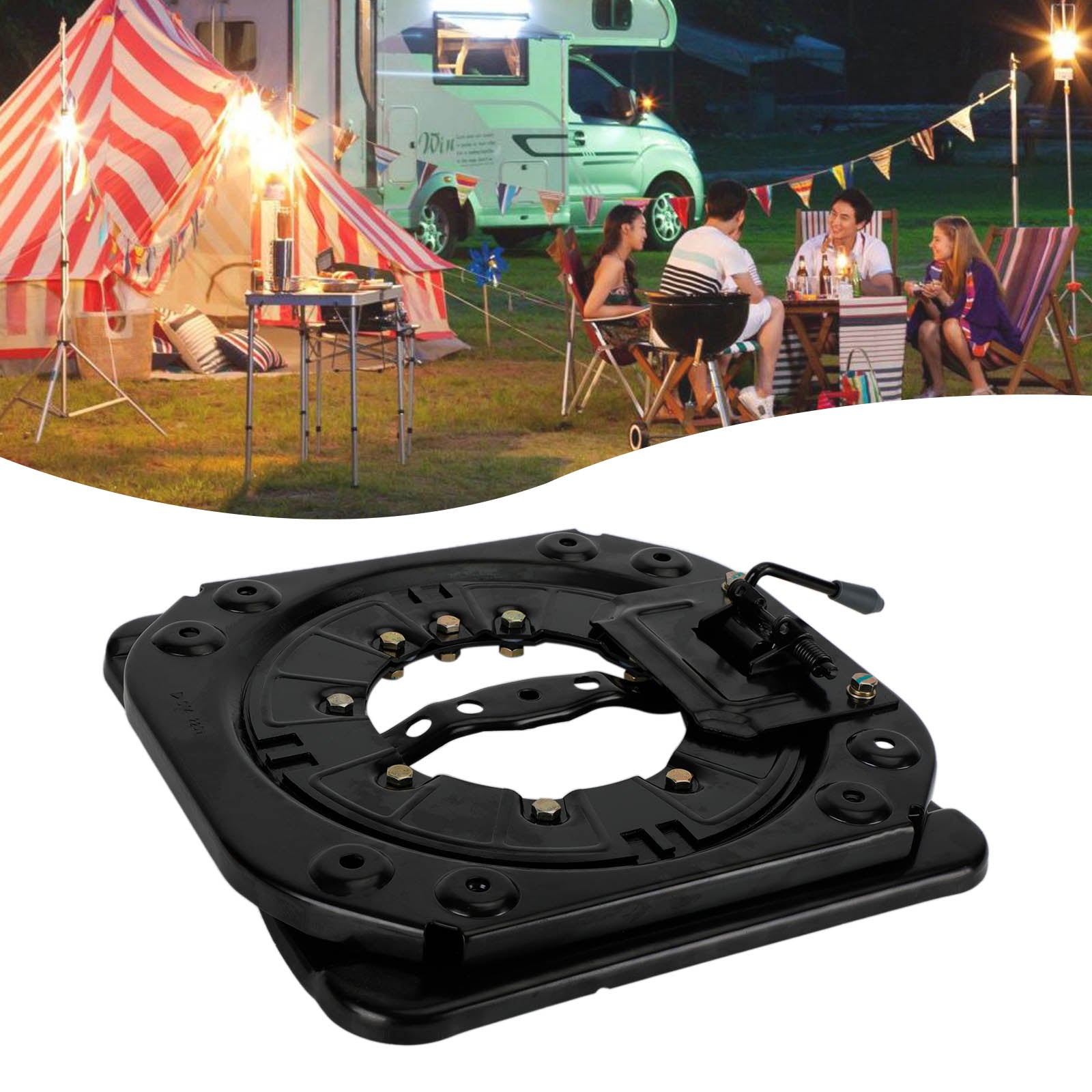 Placa giratoria universal para asiento de autocaravana, 36cm x 39cm, modificación del chasis de la autocaravana
