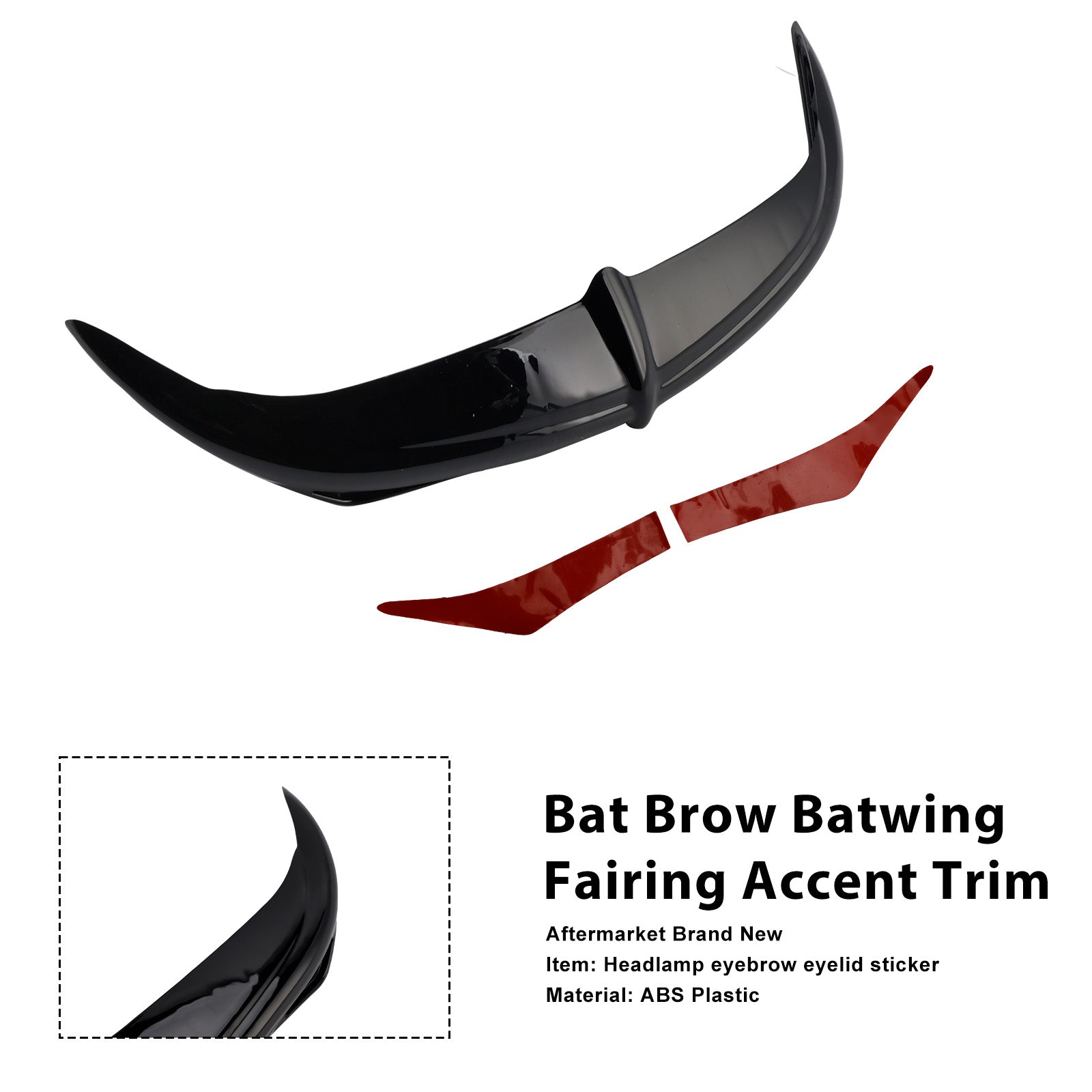 Bat Brow Batwing Fairing Accent Trim For Electra Street Glides Trikes 96-13