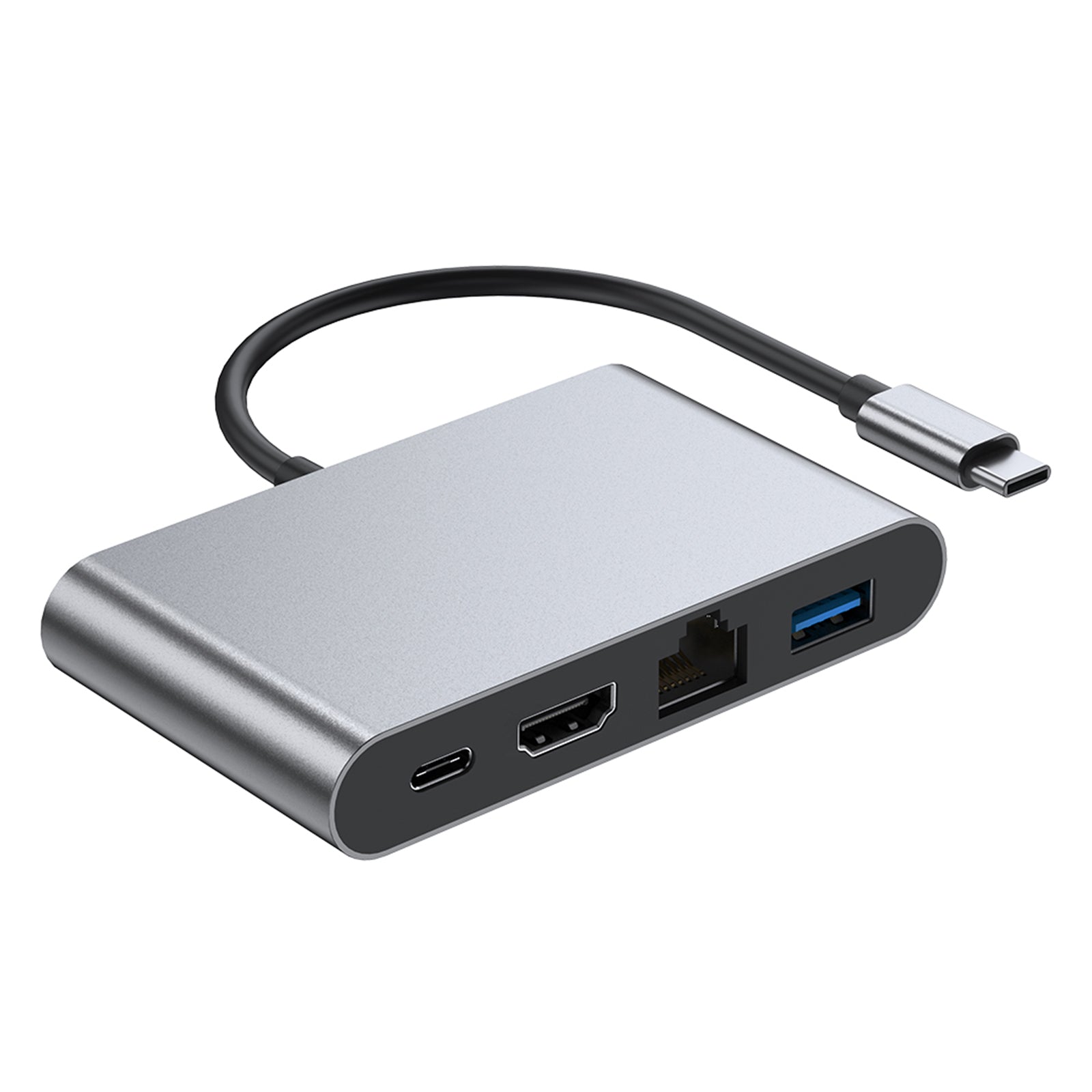 4 I 1 Docking Station Type-C til RJ45 100M HDMI USB3.0 PD-grensesnitt for MacBook