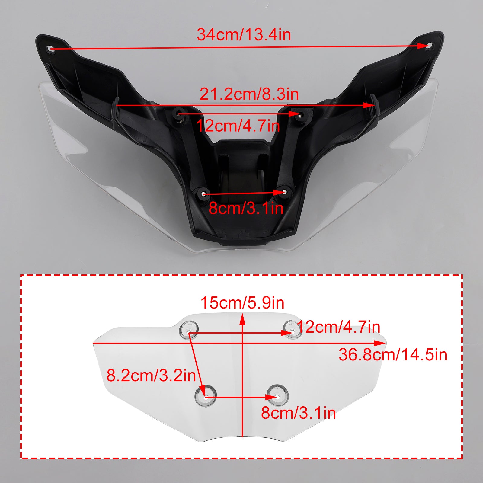 2024-2025 Yamaha MT-09/SP ABS Motorsykkel frontrute frontrute