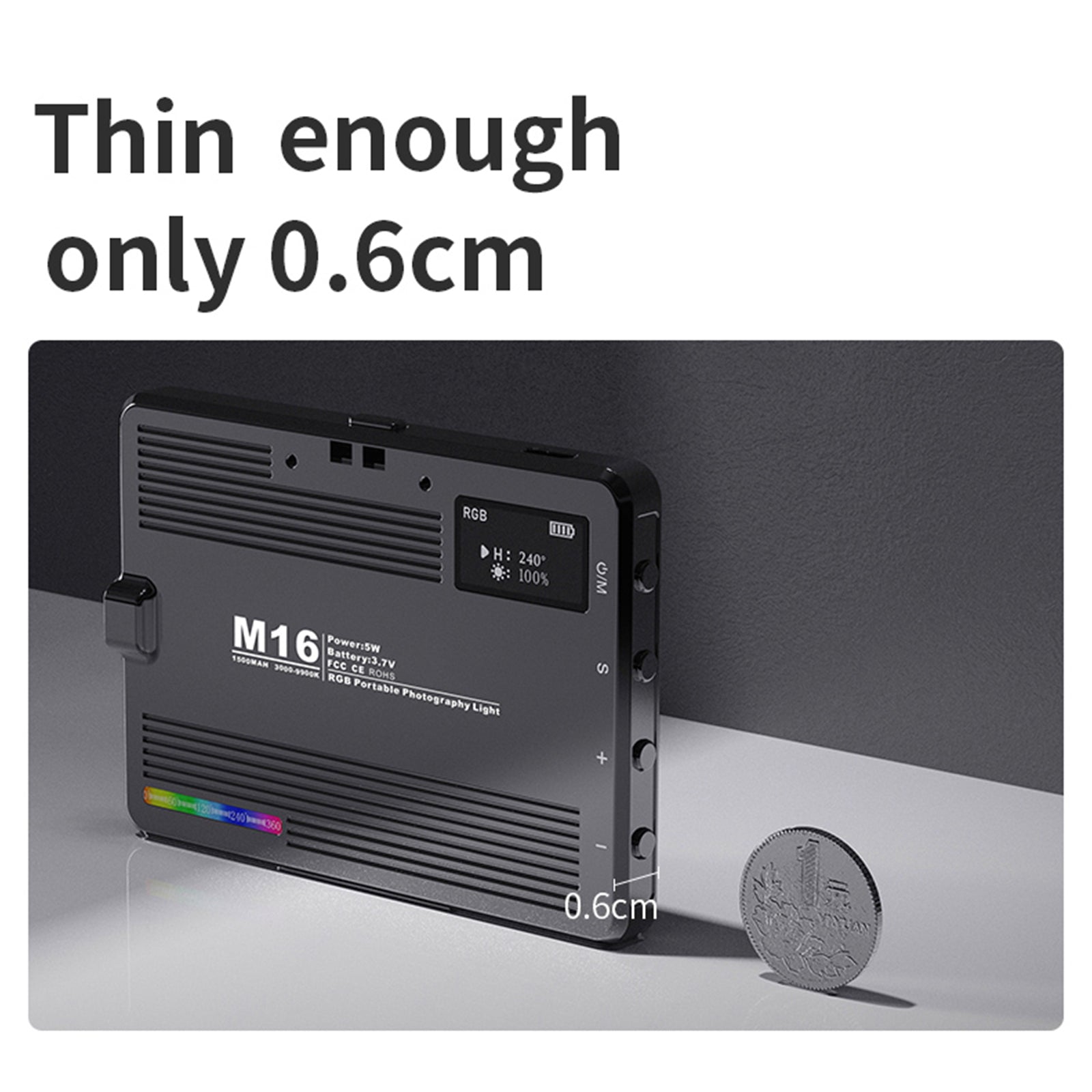 3000-9900K RGB Pocket Light Thin RGB fullfärg LED Fill Light Live Light Light