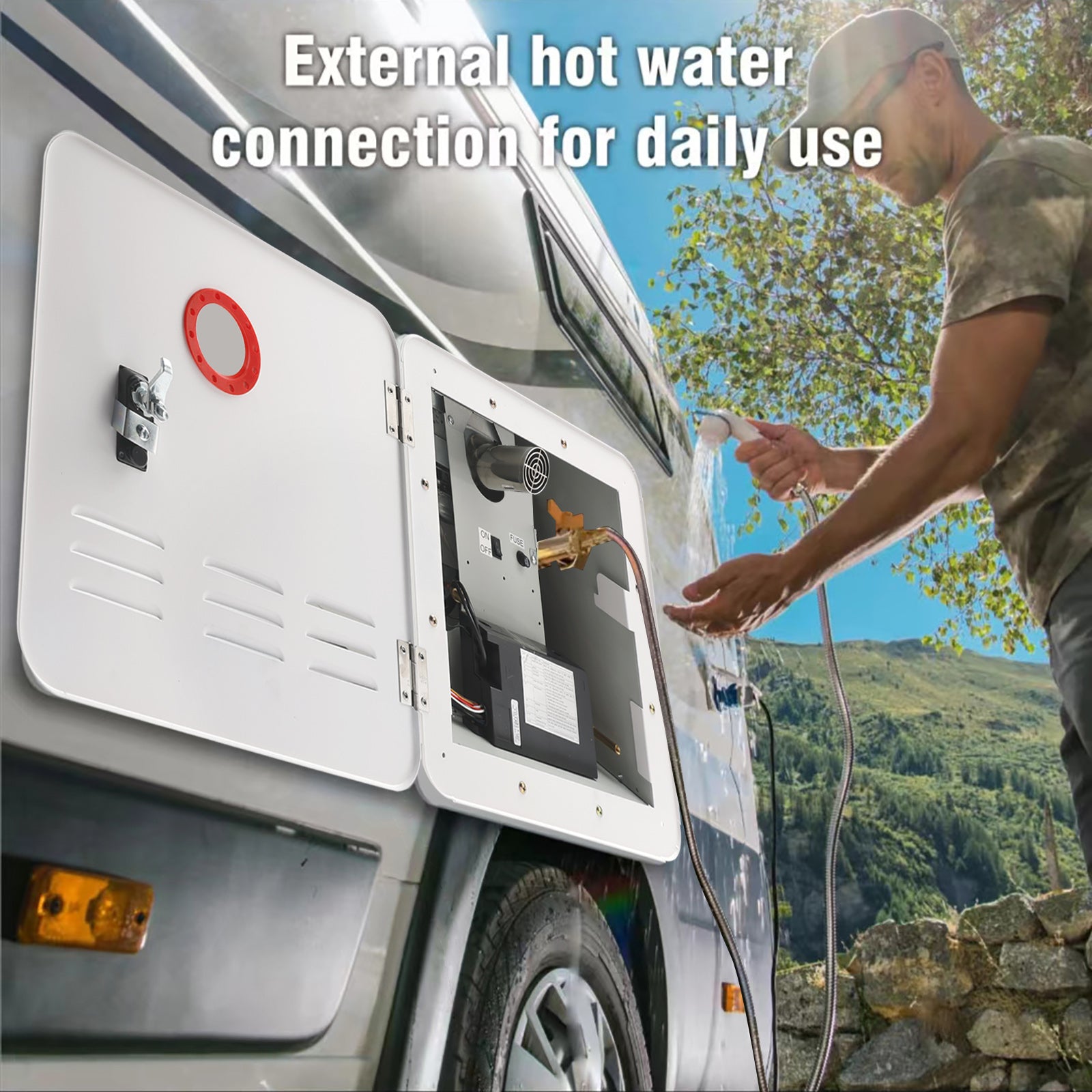 Chauffe-eau sans réservoir RV Gas propane 65000btu avec contrôleur/accessoires de douche