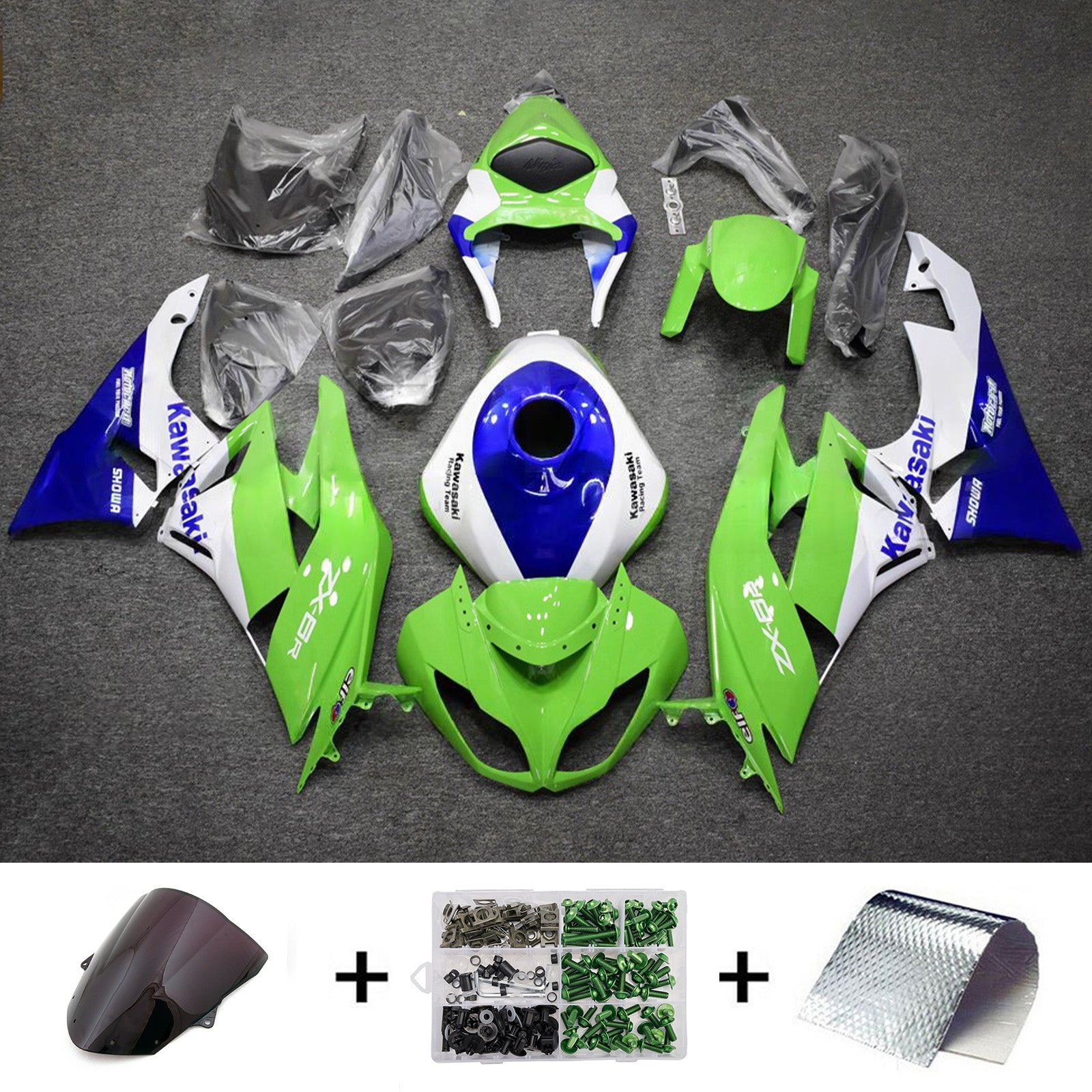 Kit carena iniezione carrozzeria in plastica ABS adatta per Kawasaki ZX6R 636 2009-2012