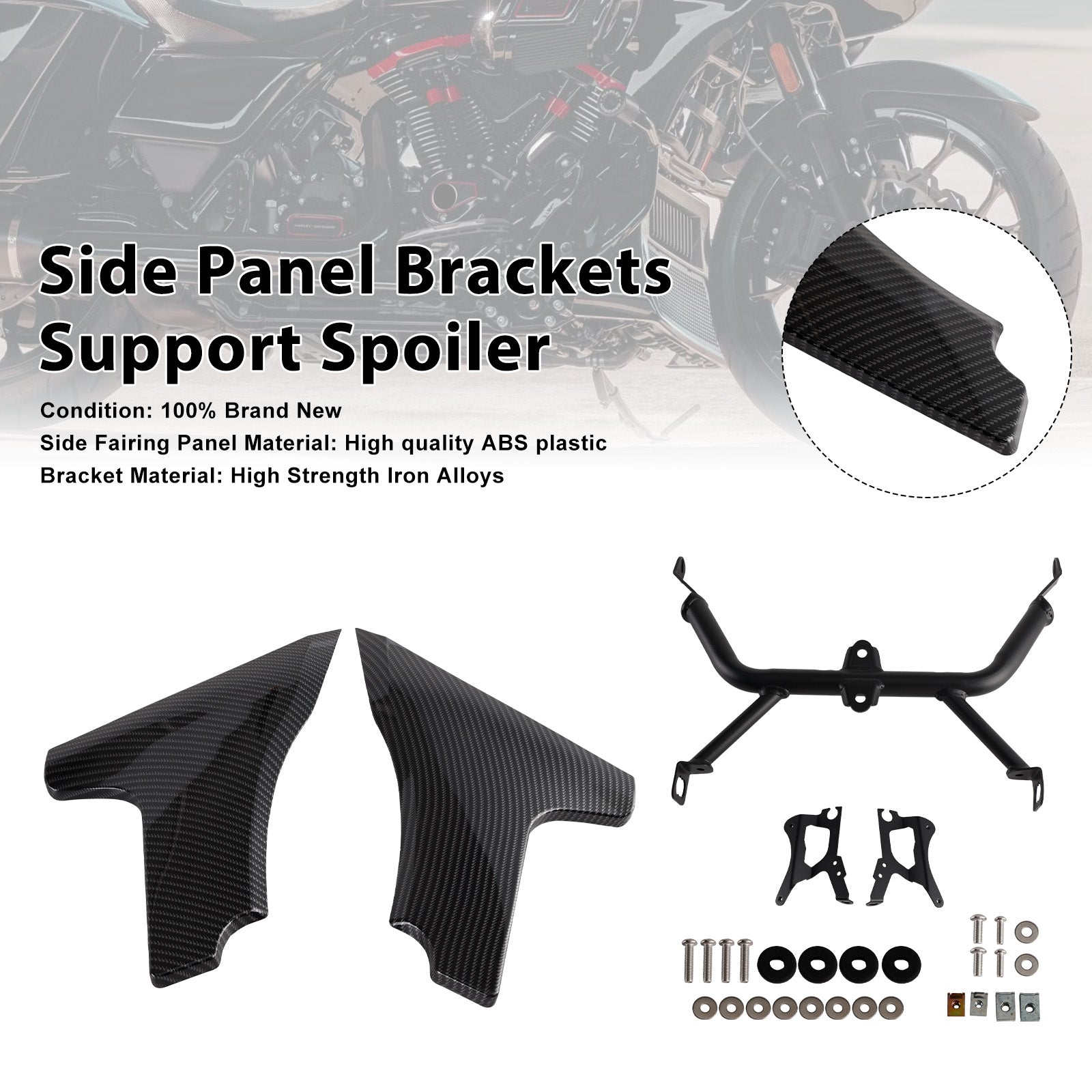 Supports de panneau latéral de mise à niveau Harley CVO Road Glide à partir de 2024, becquet de support