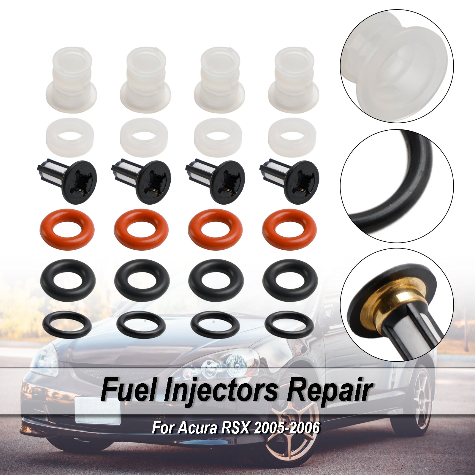 Bränsleinsprutningsreparation O-ringar SEALS KIT 16450-PRB-A01 FIT ACURA RSX TSX