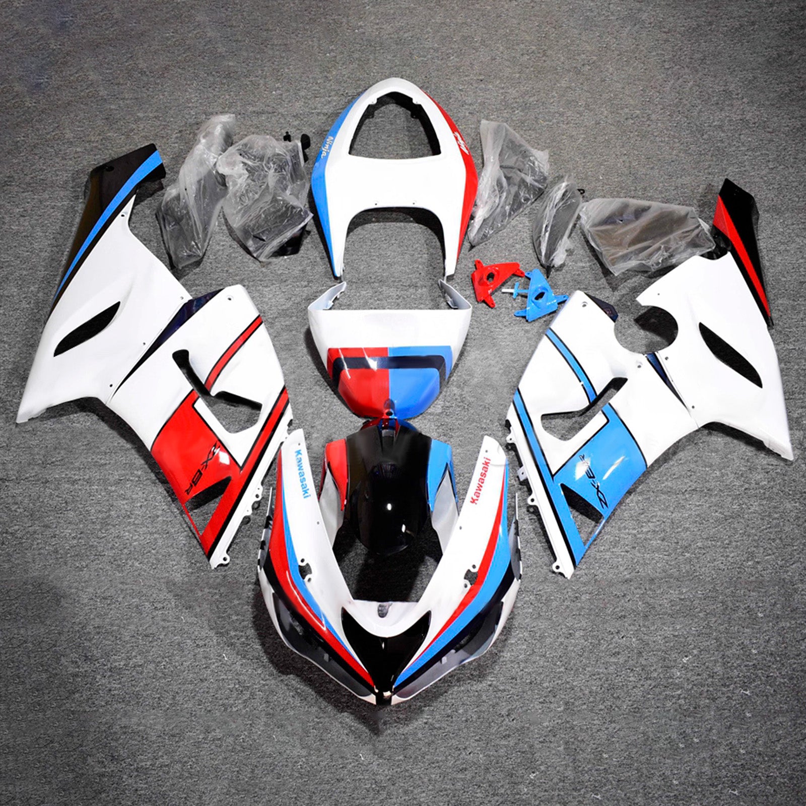 Kit carena iniezione carrozzeria in plastica ABS adatta per Kawasaki ZX6R 636 2005-2006