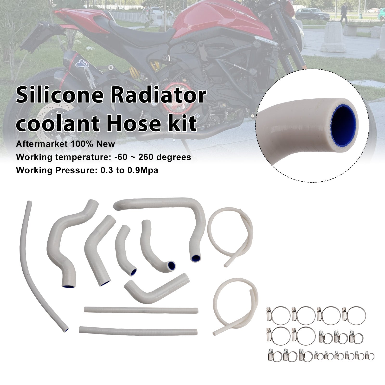 2021-2025 Ducati Monster 937 Silicone Radiator coolant Hose