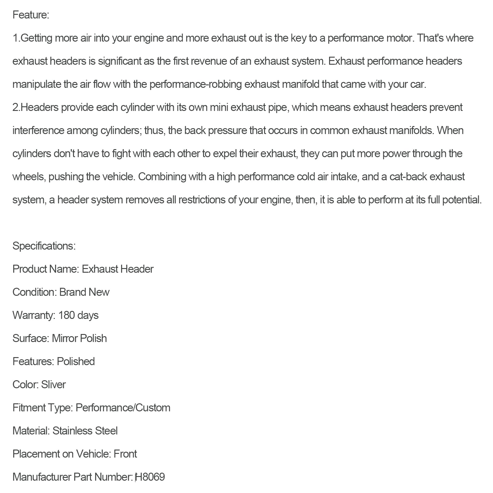 1-5/8" RVS spruitstuk header geschikt voor Chevy Small Block Roadster Sprint