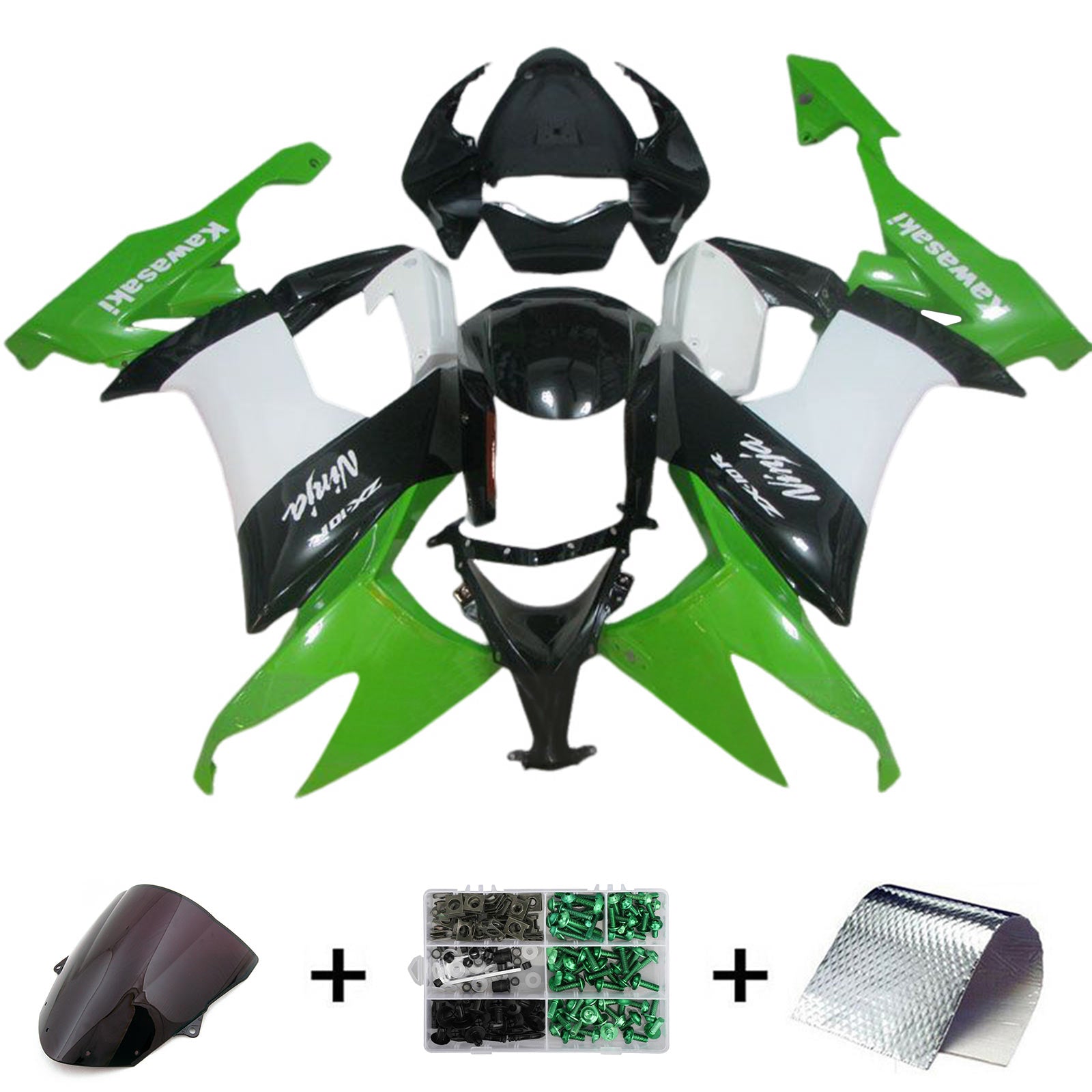 2008-2010 KAWASAKI ZX10R Injektionsmässa kit Bodywork Plastic ABS
