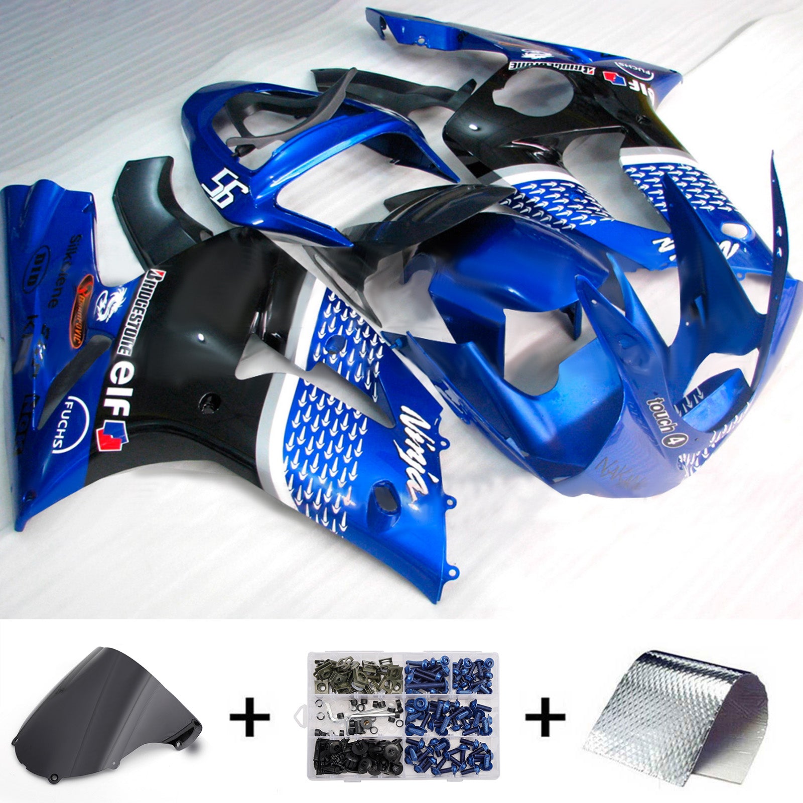 Injection Fairing Kit Bodywork Plastic ABS fit For Kawasaki ZX6R 636 2003-2004